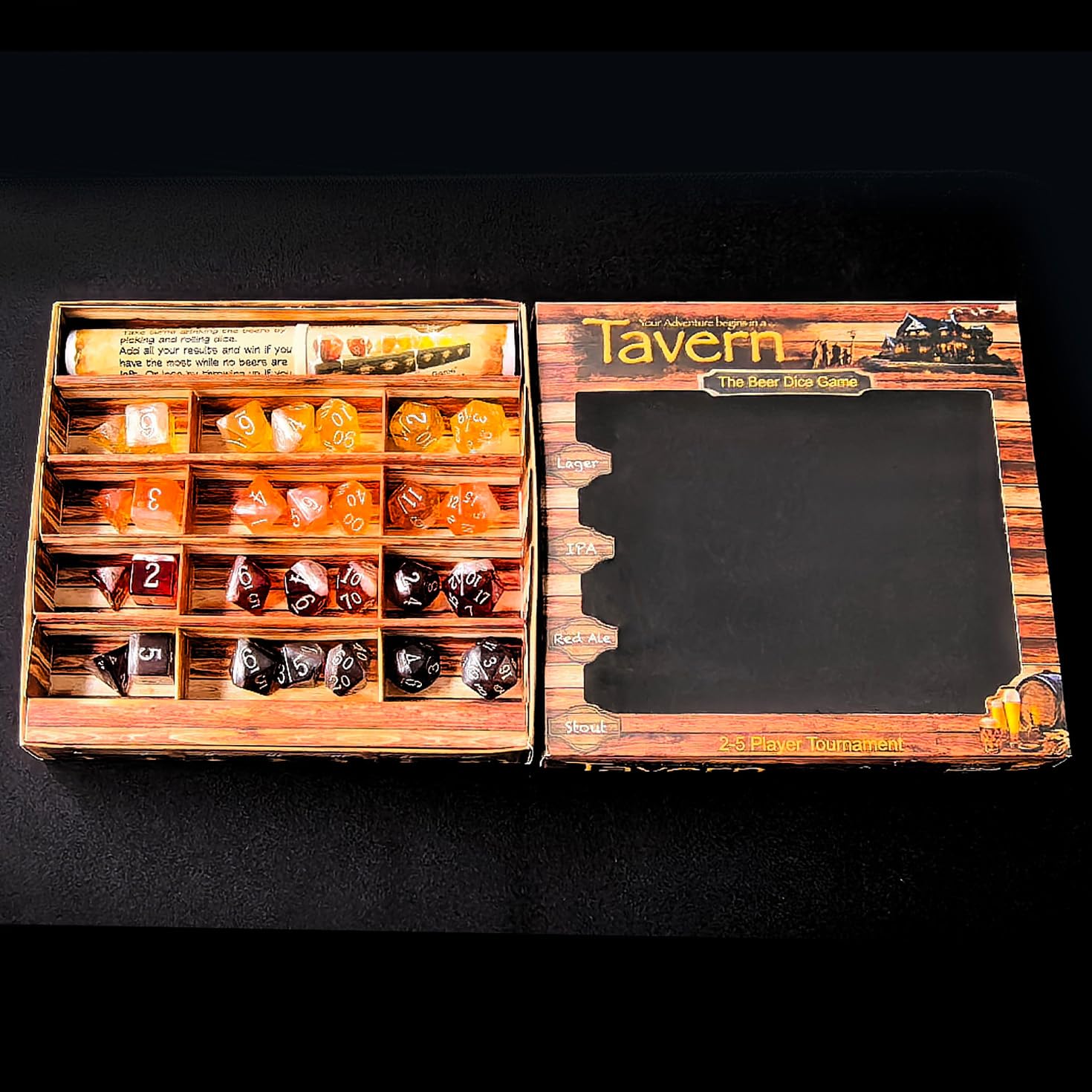 The Tavern Drinking Game, set di dadi poliedrici per birra, per giochi di birra o PRG (28 pezzi set di birra originale)