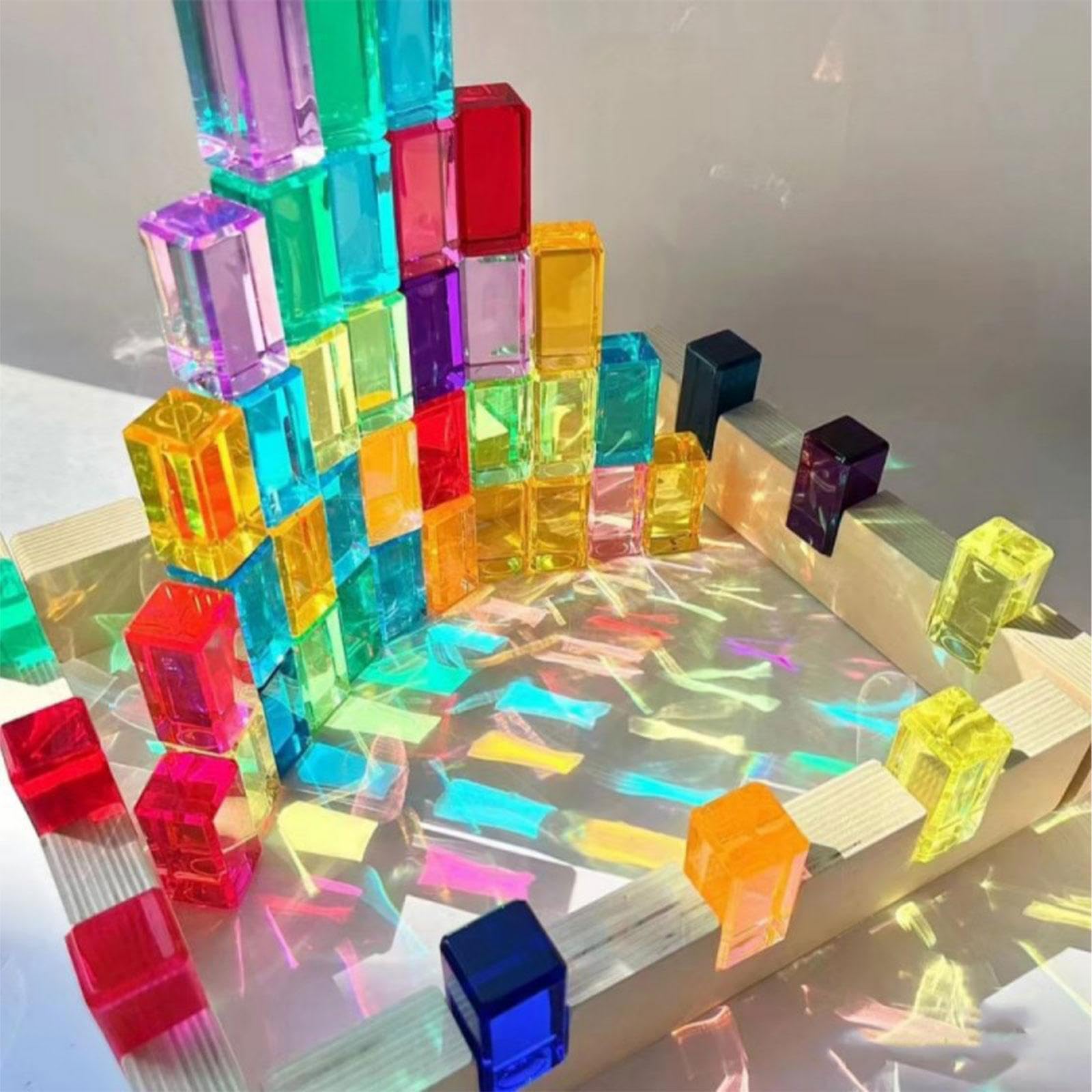 Set di Costruzioni Arcobaleno, Gioco di Impilamento, Costruzioni per La Percezione Dei Colori