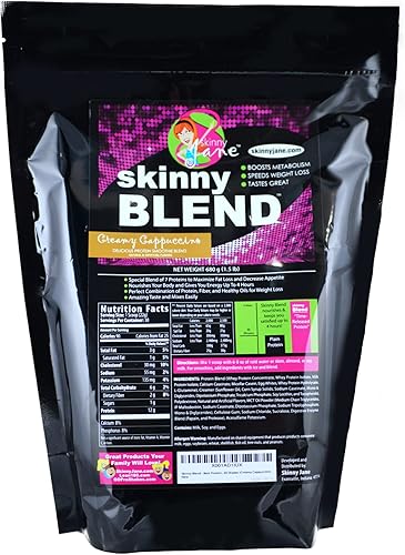 Skinny Blend - Batido de proteínas de mejor sabor para mujeres, batidos delgados y rápidos para perder peso, reemplazo de comida, desayuno bajo en