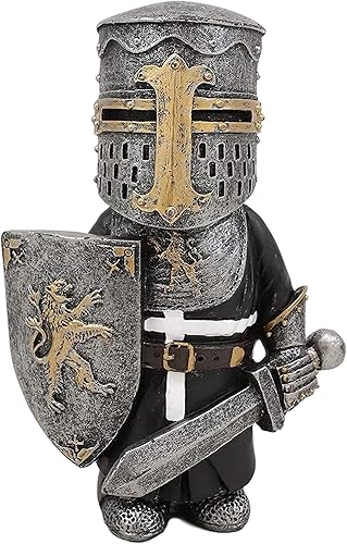 Decoraciones de gnomos de jardín, figuras de estatua de caballero medieval, templario, cruzado, armadura de guardia, patio, césped, decoración