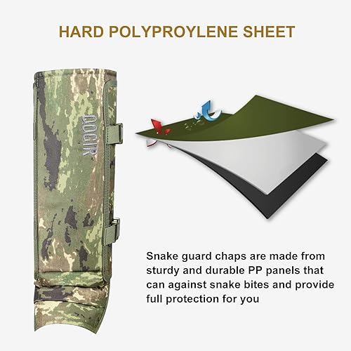 Miniatura 5 de QOGIR Polainas de serpiente para cazar protectores de serpiente duraderos, polainas de polaina de serpiente para hombres y mujeres, protección