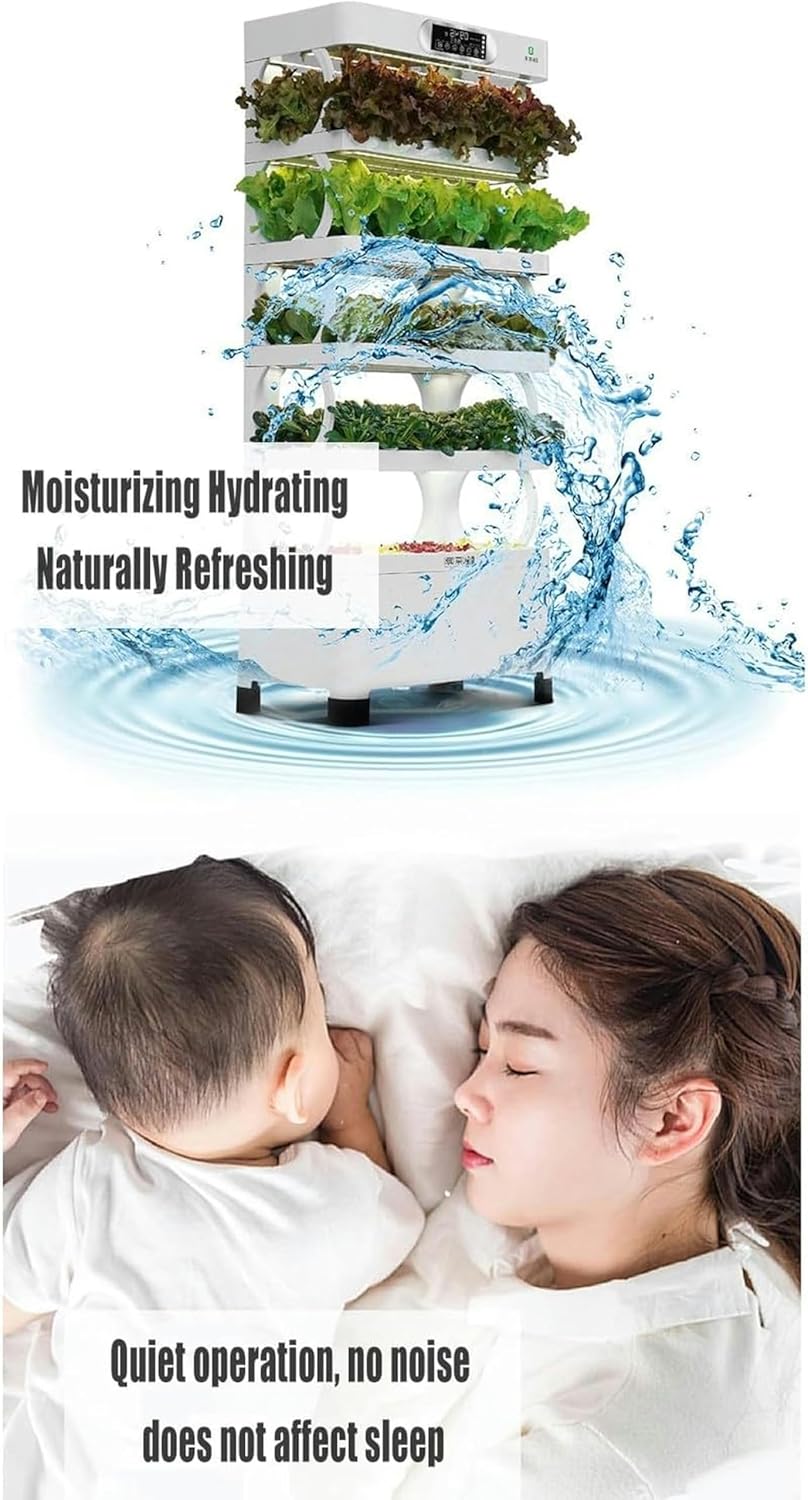 XENITE Hydroponics Growing System Tower Hydroponics Growing Tower Package Include: Sponges, Plug Adapter, 160Pcs Planting Baskets, Watering Can, Shading Lids 0828