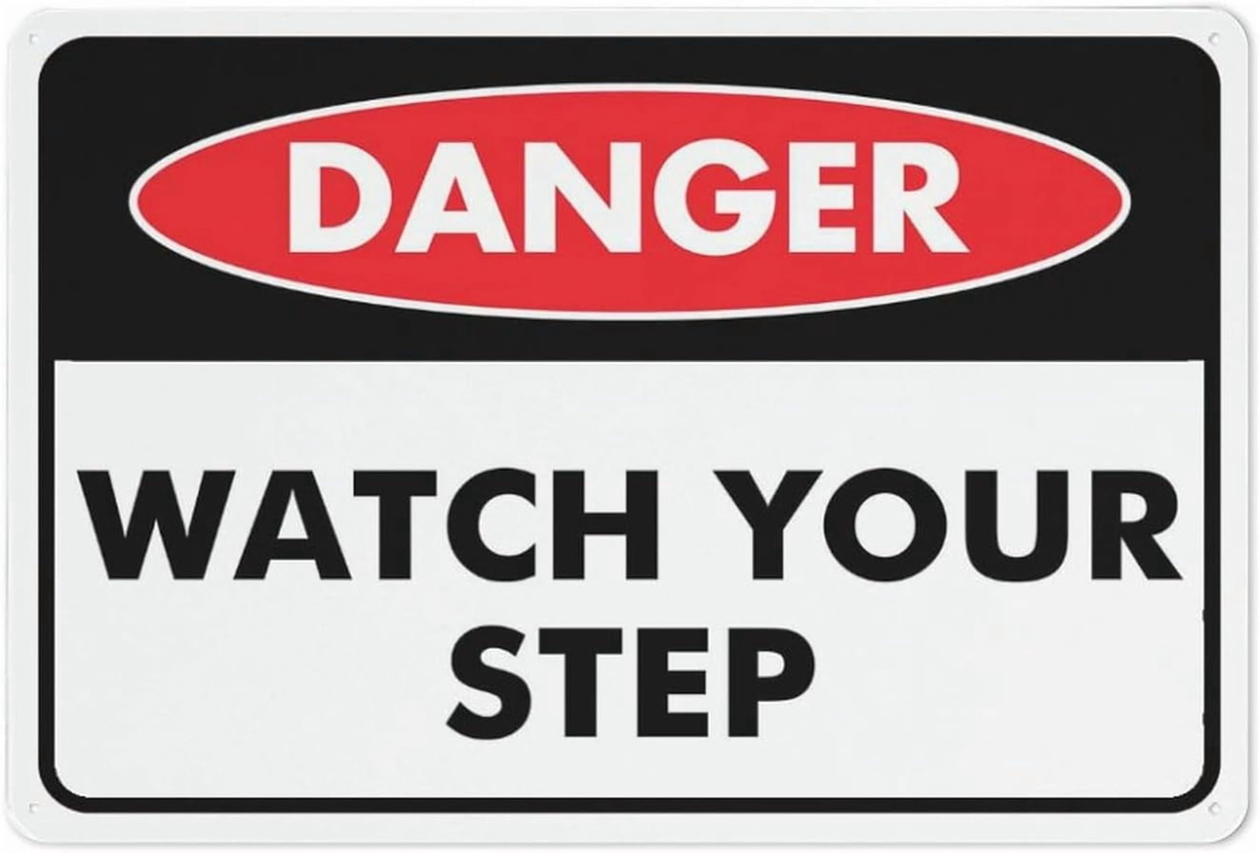 (2-Pack) Metal Tin Sign Danger Water Line Sign 12 X 8 Inch Rustproof Multicolor