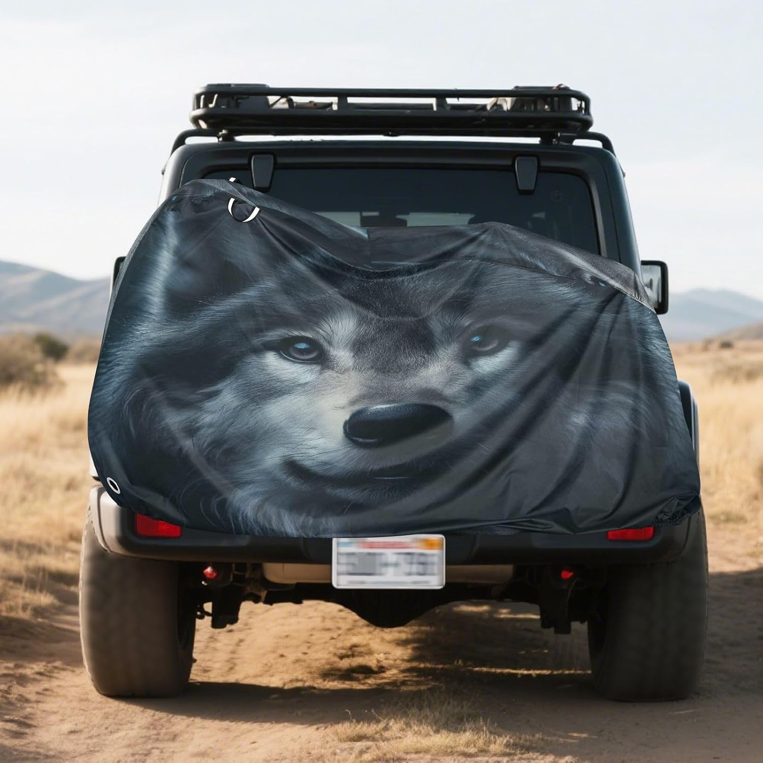 ALAZA Wolf Head Animal Bike Cover Waterproof Outdoor Ebike Bicycle Covers Tarp Protection for 1/2 Bikes, Sun UV Dust Wind Proof