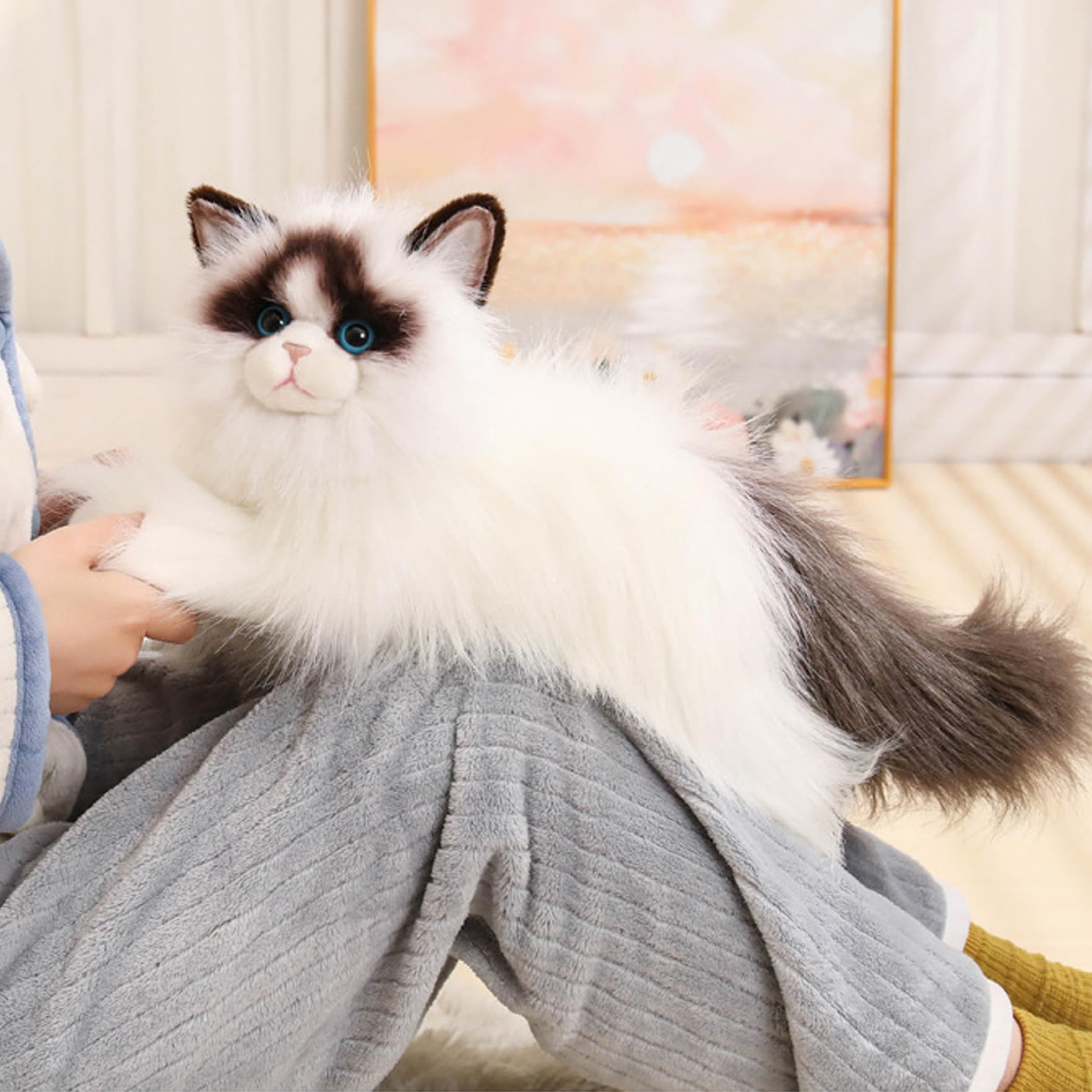 Animal de Peluche de Gato Realista, Peluche de Gato de Suave y Esponjoso de 19, 7 Pulgadas para niños, niñas y niños, Realista