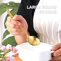 Vista 25 de 4-Pcs Stainless Steel Round Soup Spoons, 6.88 Inch, Heavy-Weight, Set of 4