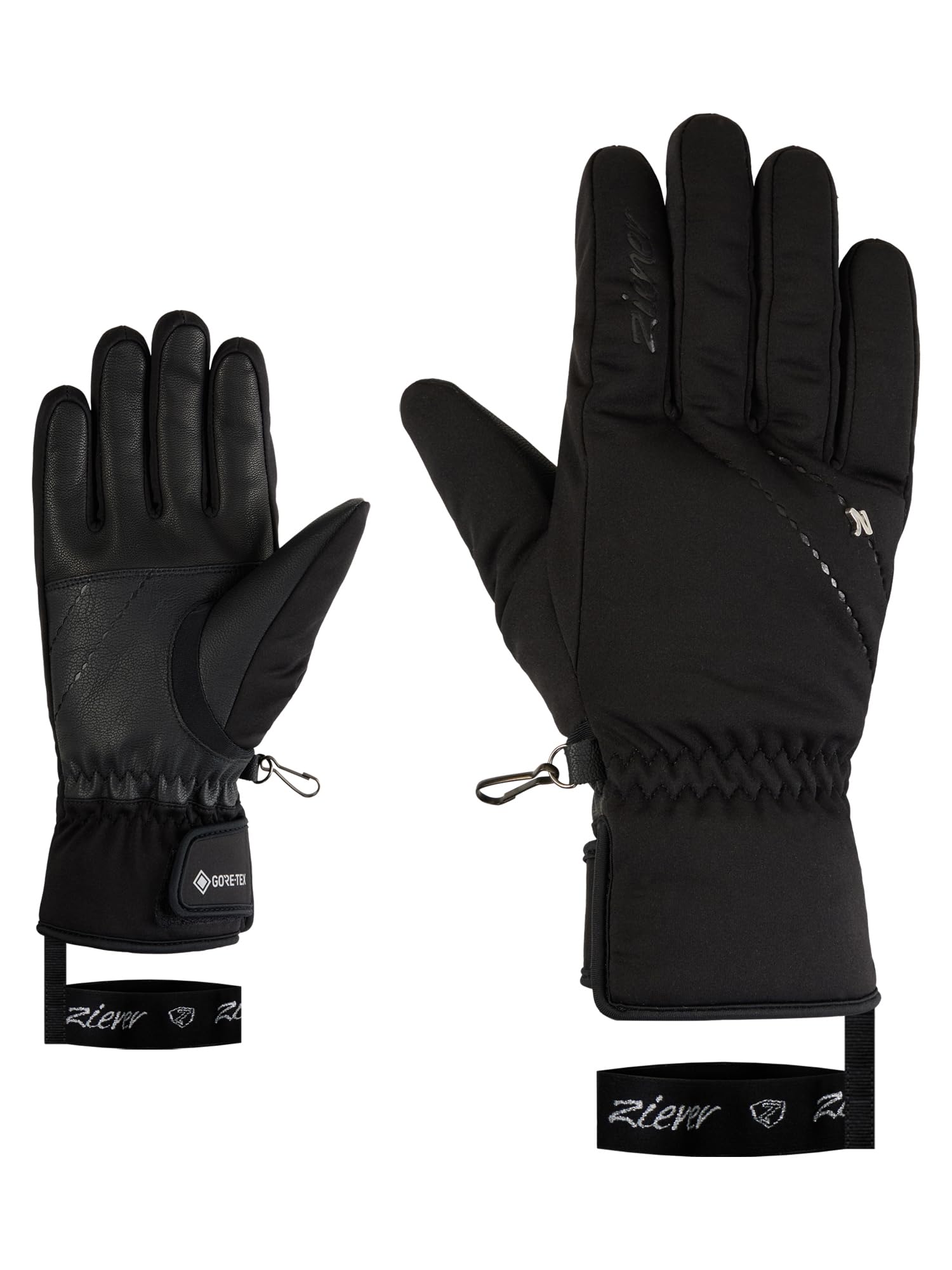 ZIENER Skihandschuhe KAINOA-Z GTX Glove Lady, Damen, Größe 6, schwarz