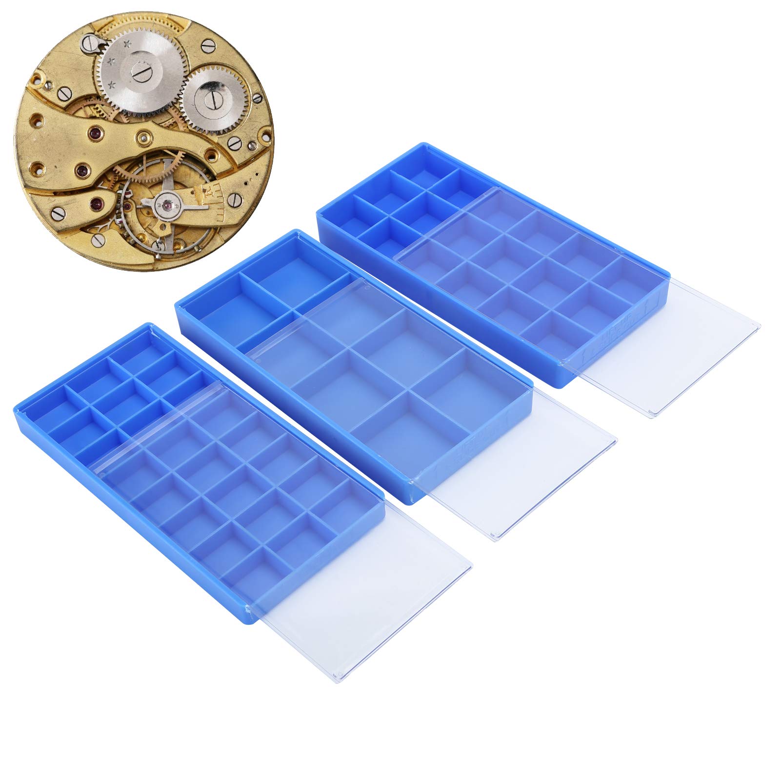 Boîte de rangement à compartiments en plastique transparent pour petites pièces et perles