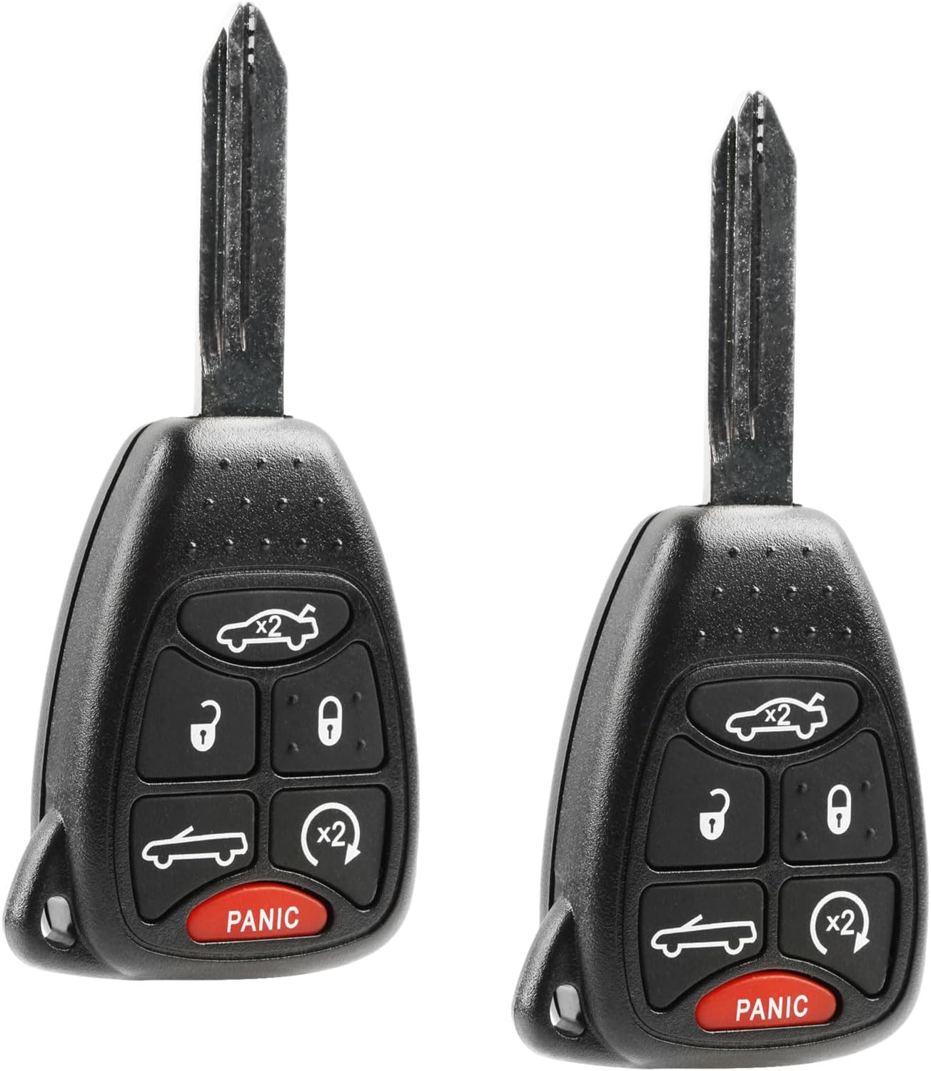 Car Key Fob Keyless Entry Remote fits 2007-2010 Chrysler Sebring/2011-2014 Chrysler 200 (OHT692427AA 6-btn, Set of 2)
