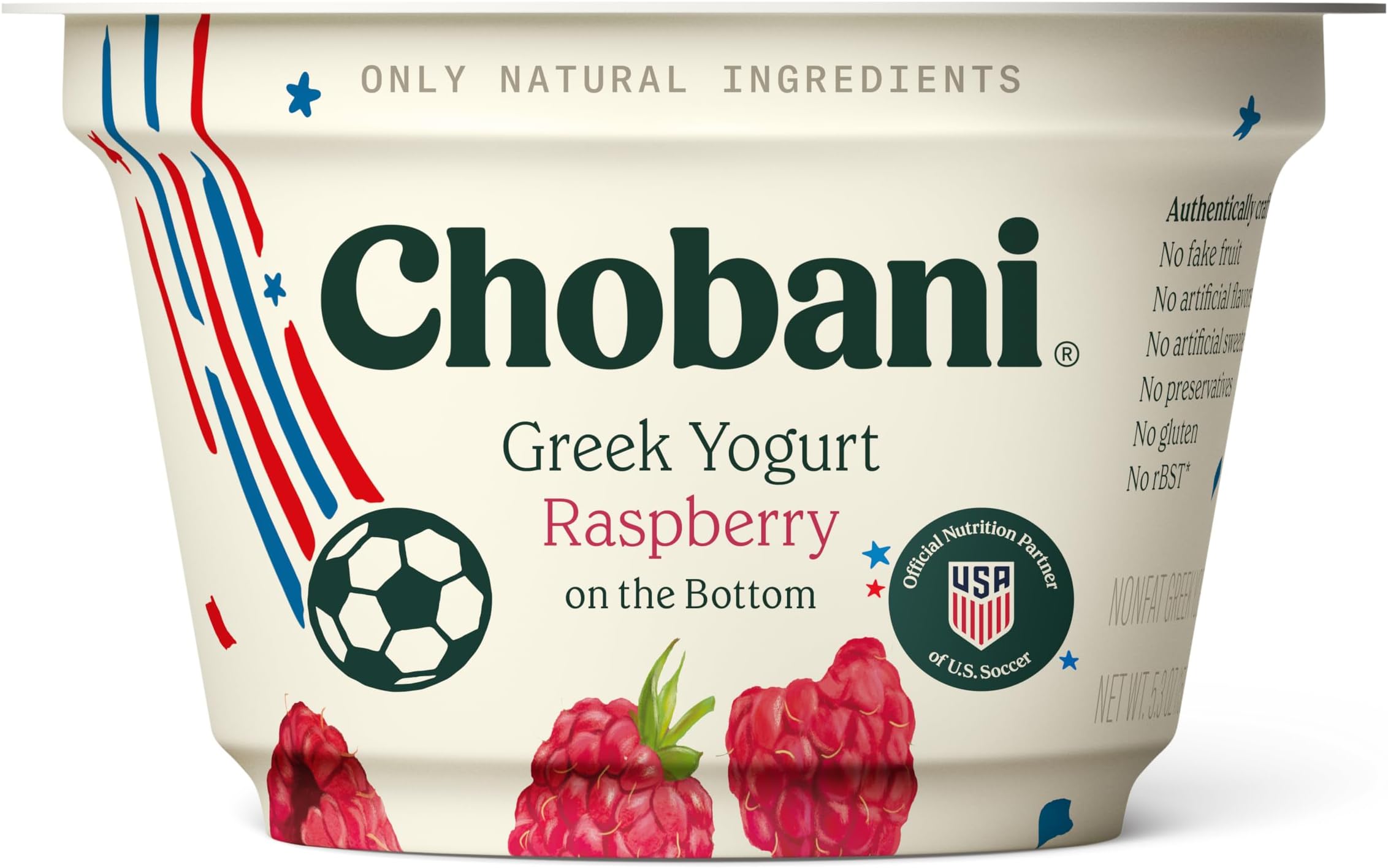 Non-Fat Greek Yogurt Raspberry on the Bottom 5.3oz