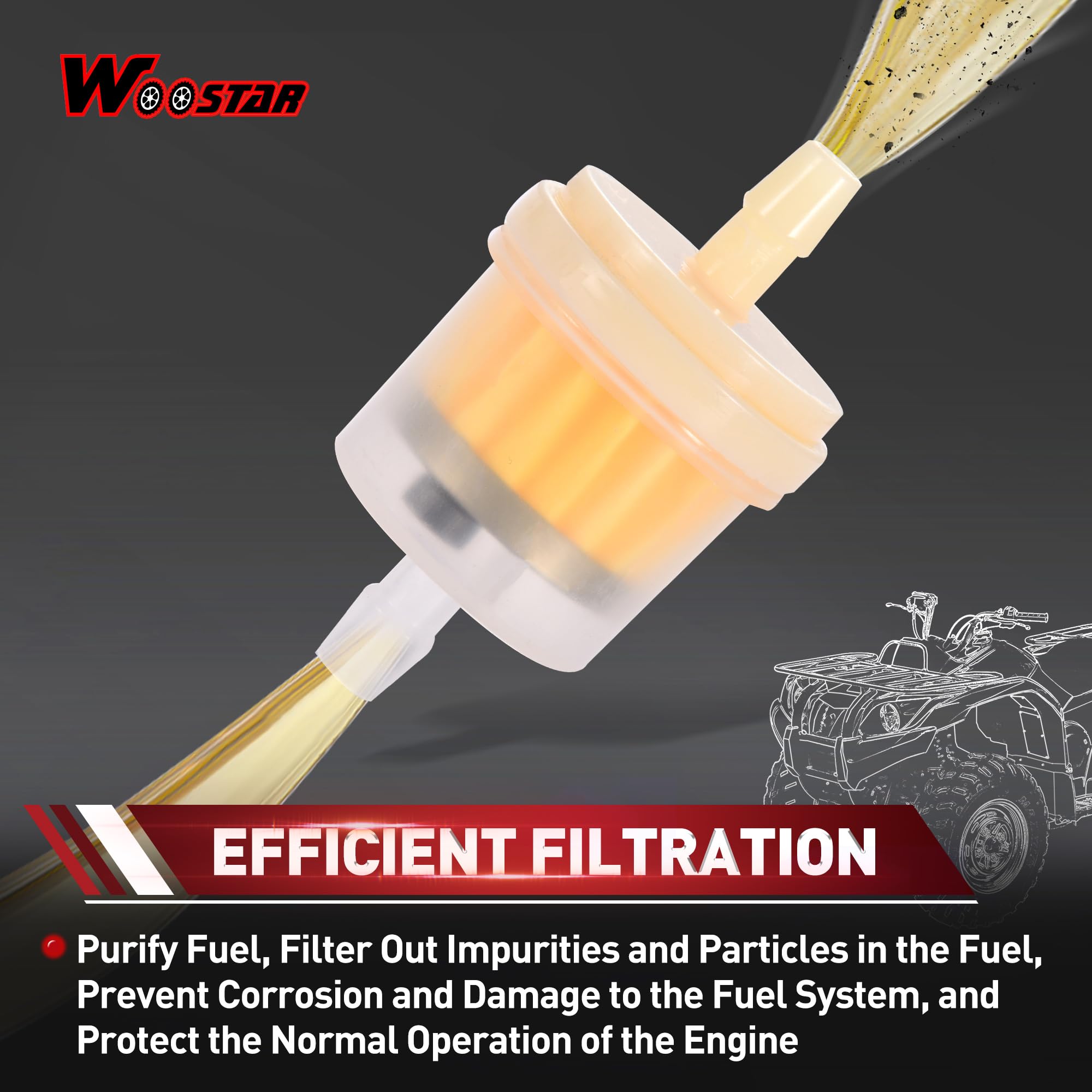 WOOSTAR Tuyau De Filtre à Carburant Interrupteur Remplacement Pour 50cc 110cc 125cc 150cc 250cc Chinois ATV 4 Roues Scooter Vert