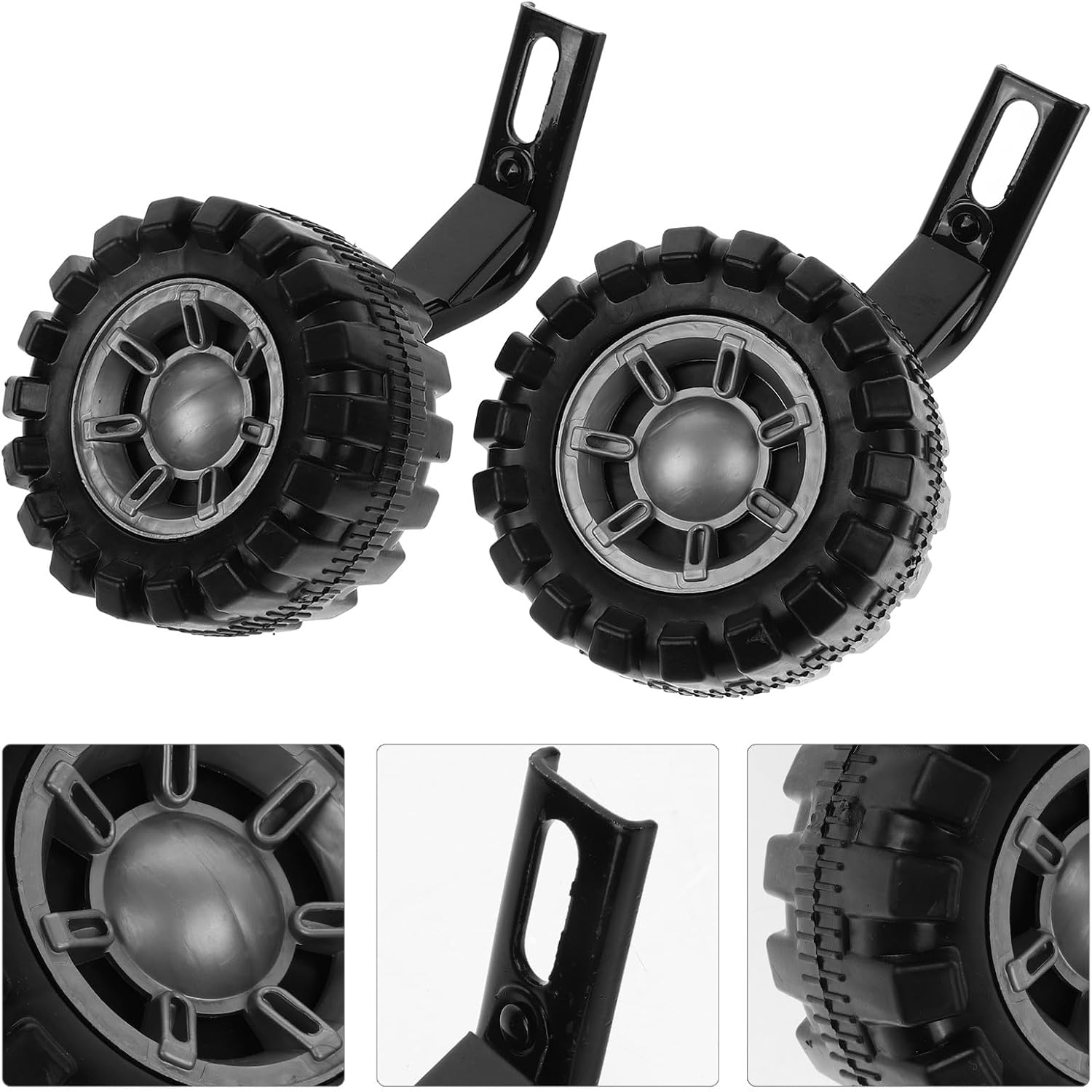 VICASKY Bike Training Wheels 12 Inch Set Black Steel Bike Stabilizer Wheels for Balance and Safety for Boys for Bicycle Riding