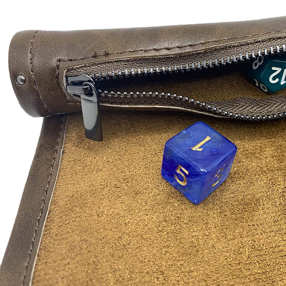 Estuche Plegable Portátil Para Dados De Piel Sintética Con Bandeja De Lanzamiento Y Almacenamiento Para 12 Dados, Alfombrilla De 25x30 Cm, Ideal Para Dungeons & Dragons Y Juegos De Rol De Mesa