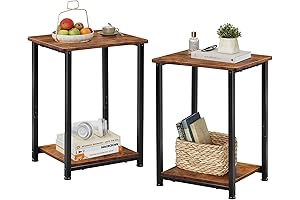 WLIVE Set of 2 Side Tables for Bedroom