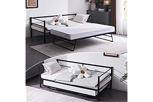 VINGLI Convertible Daybed with Pop Up Trundle