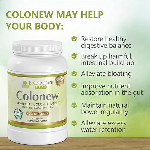 Miniatura 2 de BioSource Labs Colonew Completa Colon Cleanse Suplemento de desintoxicación natural para la salud digestiva diaria fórmula de renovación - 60