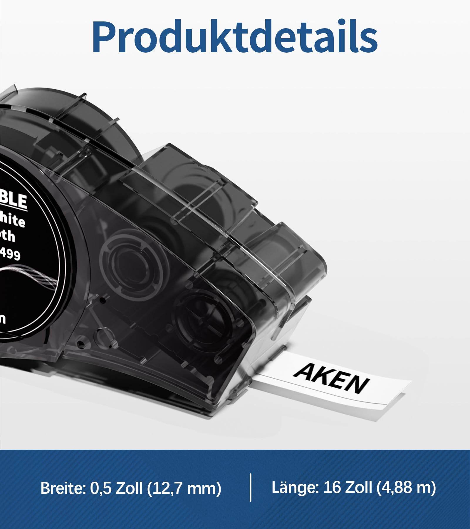 Aken Etichette Compatibile con M21-500-499, Compatibile con BMP21-PLUS | Etichette Adesive Permanenti in Tessuto di Nylon, 12,7 mm x 4,88 m, Confezione da 3