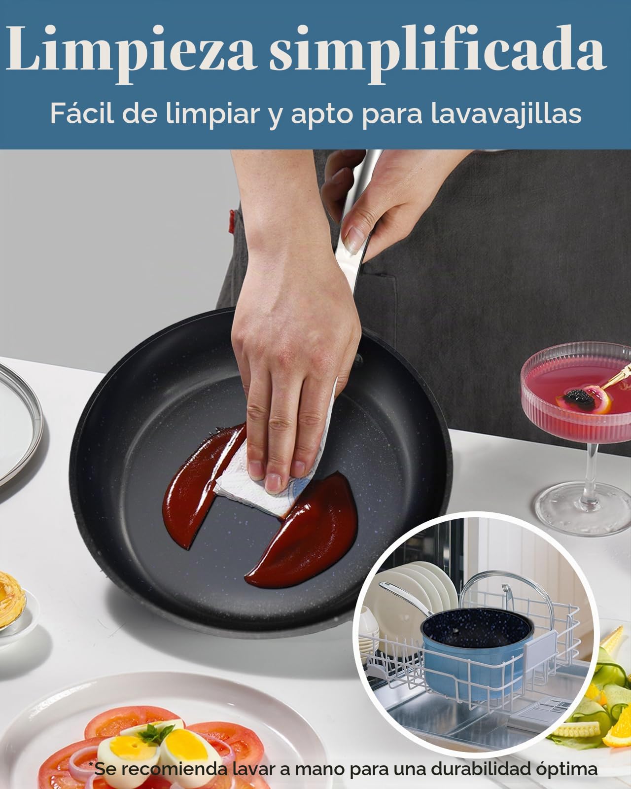 Nuwave Olla 4,7L en Cerámica Antiadherente Duralon en Azul, sin PFAS
