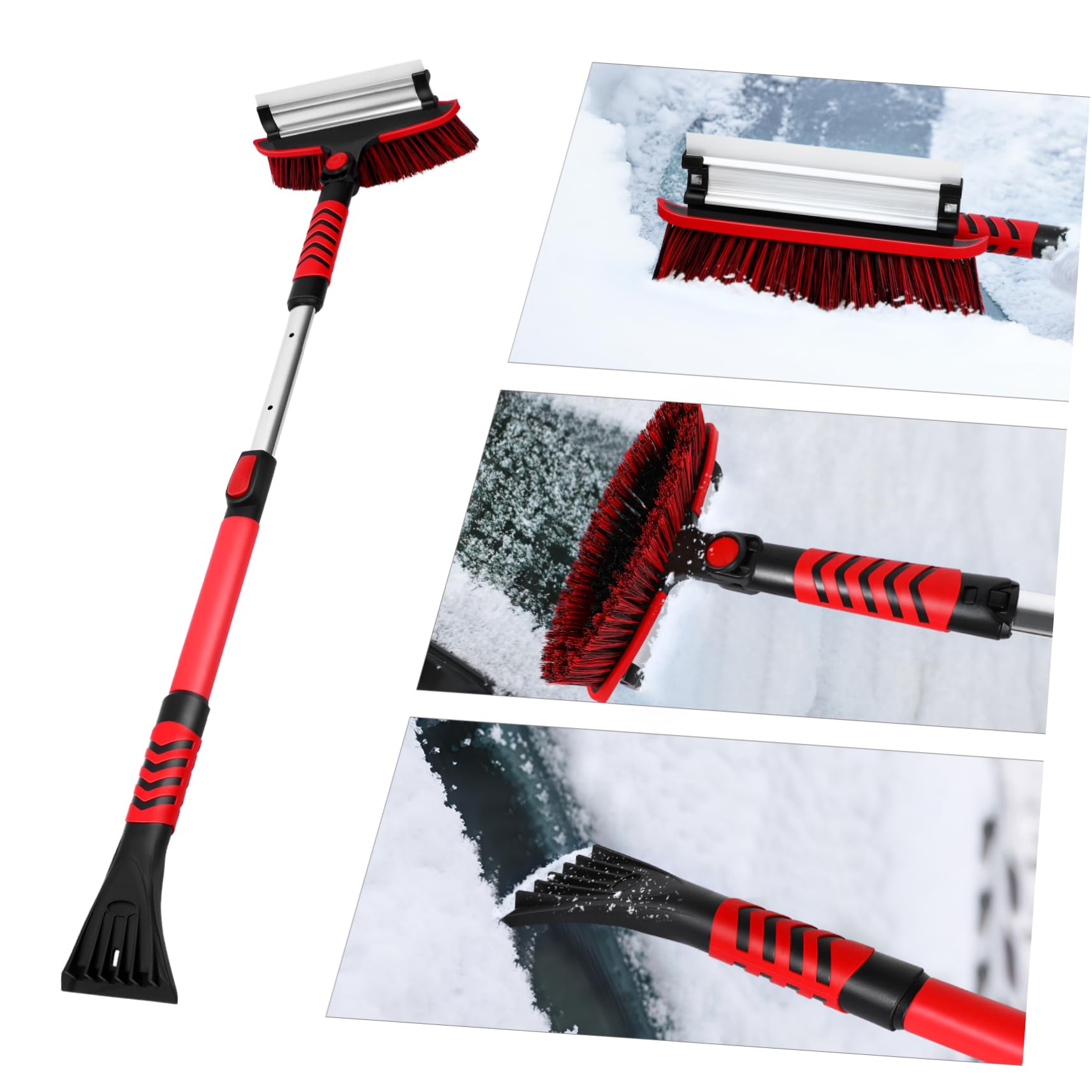 Yardwe Ausziehbare Schneebürste Für Auto Mit Eiskratzer Und Squeegee Abnehmbarer Schneeschieber Für Windschutzscheibe Teleskop-design Komfortabler Für Wintereinsatz