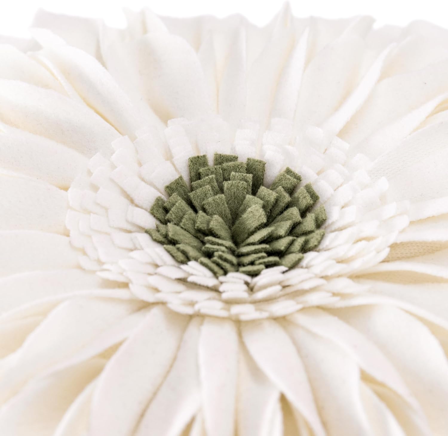 OiseauVoler 3D Sunflower Handmade Throw Pillow Covers Decorative Floral Pillowcases Cushion Covers for Couch Living Room Home Decor Creamy White 18x18 Inches