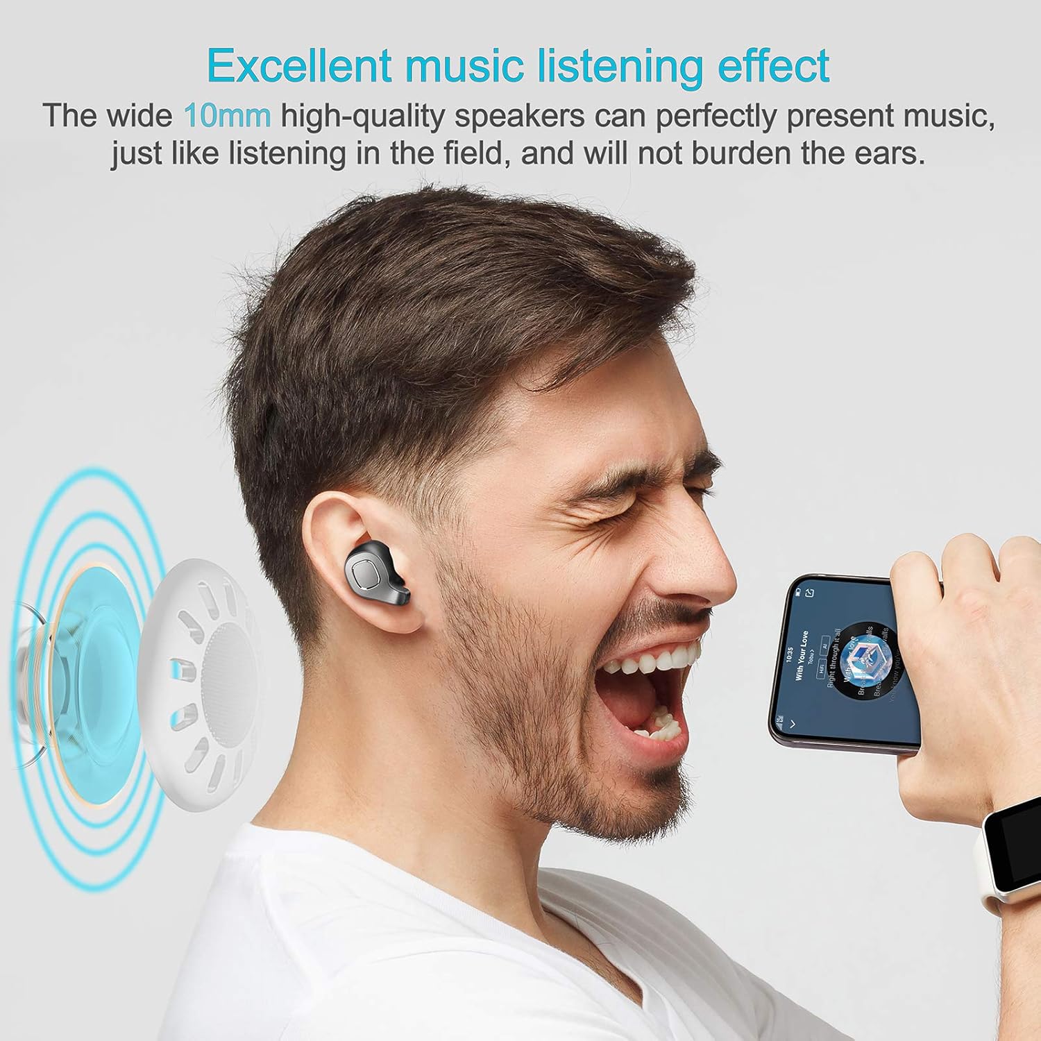 Get Discount Offer JUJ F8 Wireless Bluetooth Earbuds, Active Noise Cancelling Earphones with True Wireless,ANC in-Ear Earphones with Digital Charging Case for Running/Driving/Companion Etc. (Black)
