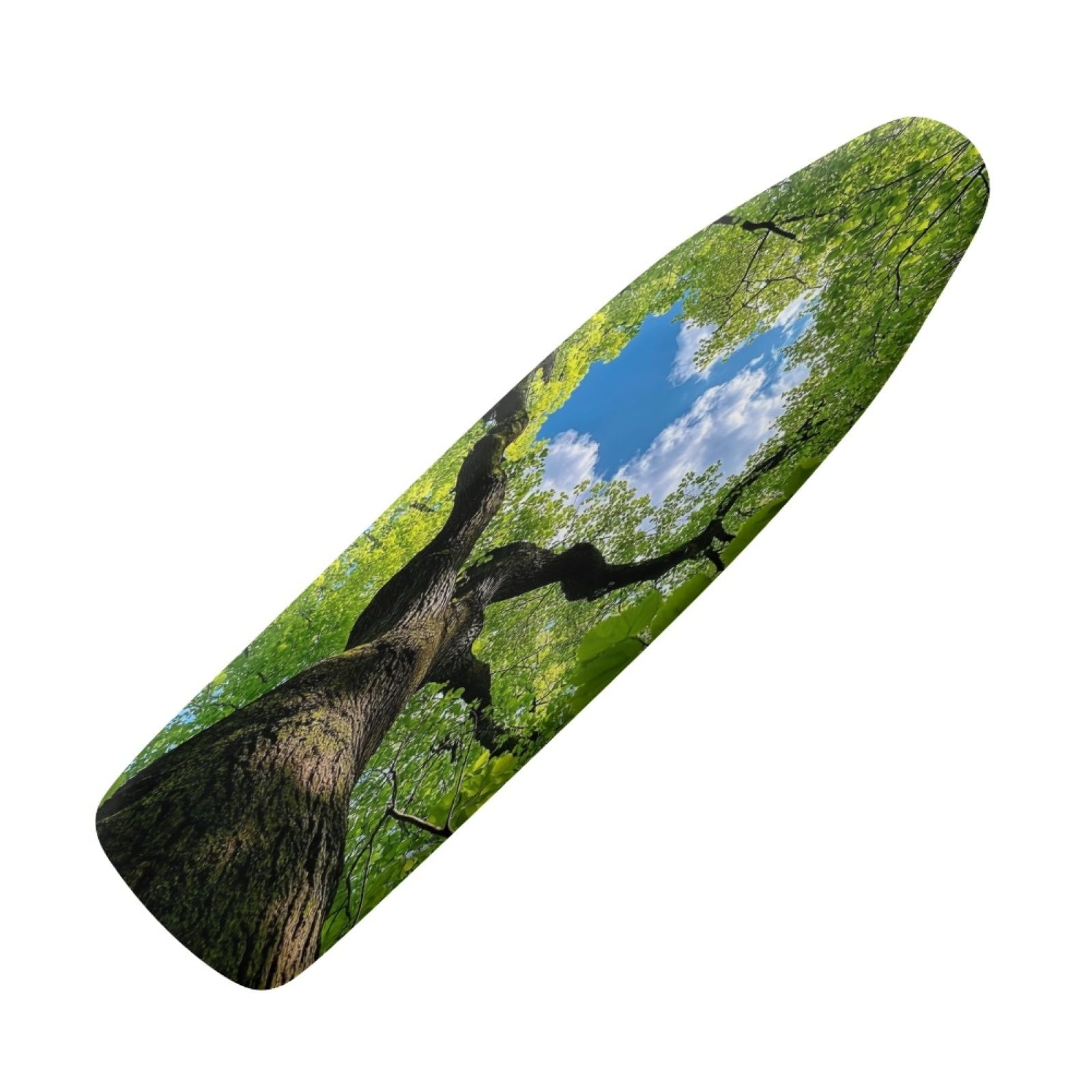Ironing Board Covers 125 x 45 Elasticated Green Tree with Padding, Easy Fit and Resists Scorching,Bungee Elasticated Ironing Board Covers Large, Easy Placement
