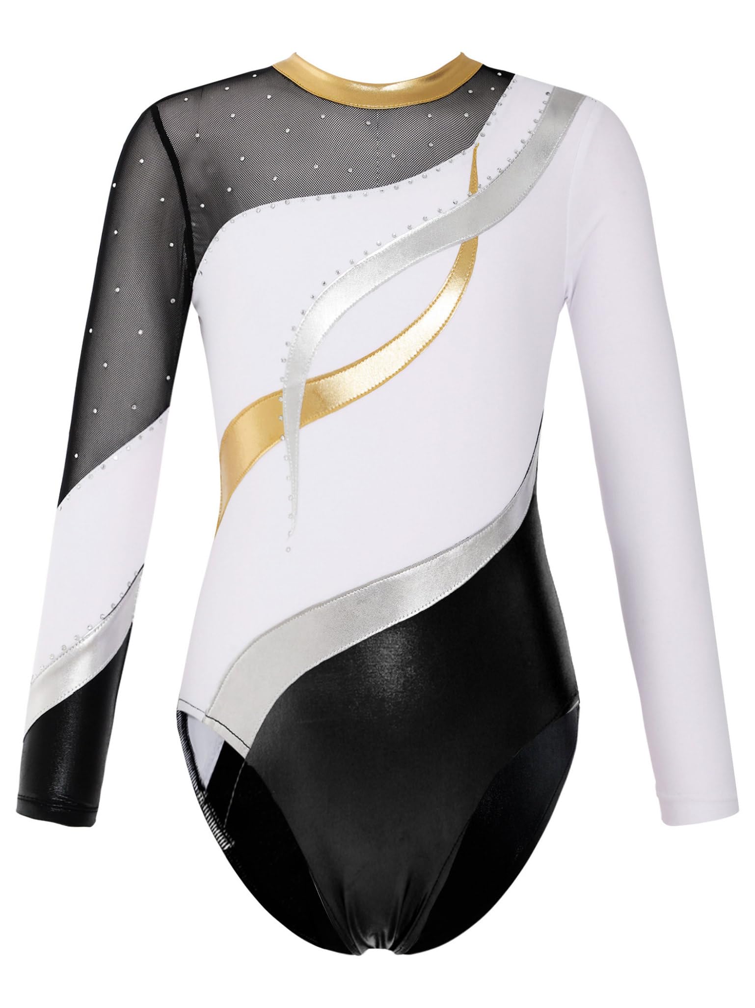Mädchen Turnanzug Glitzer Langarm Gymnastikanzug mit Hose Sport BH Tops Trikotanzug Eiskunstlauf Body Overall Wettbewerb Tanzkostüm