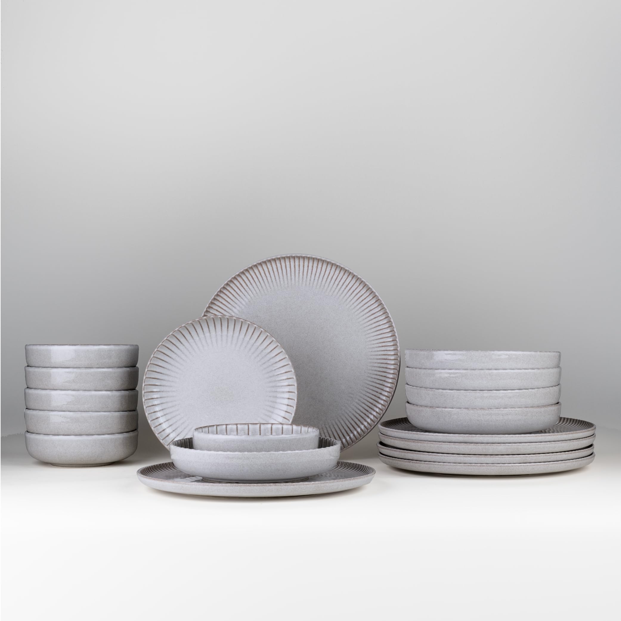 Grijs Porselein Modern Diep serviessets 6 personen kopen