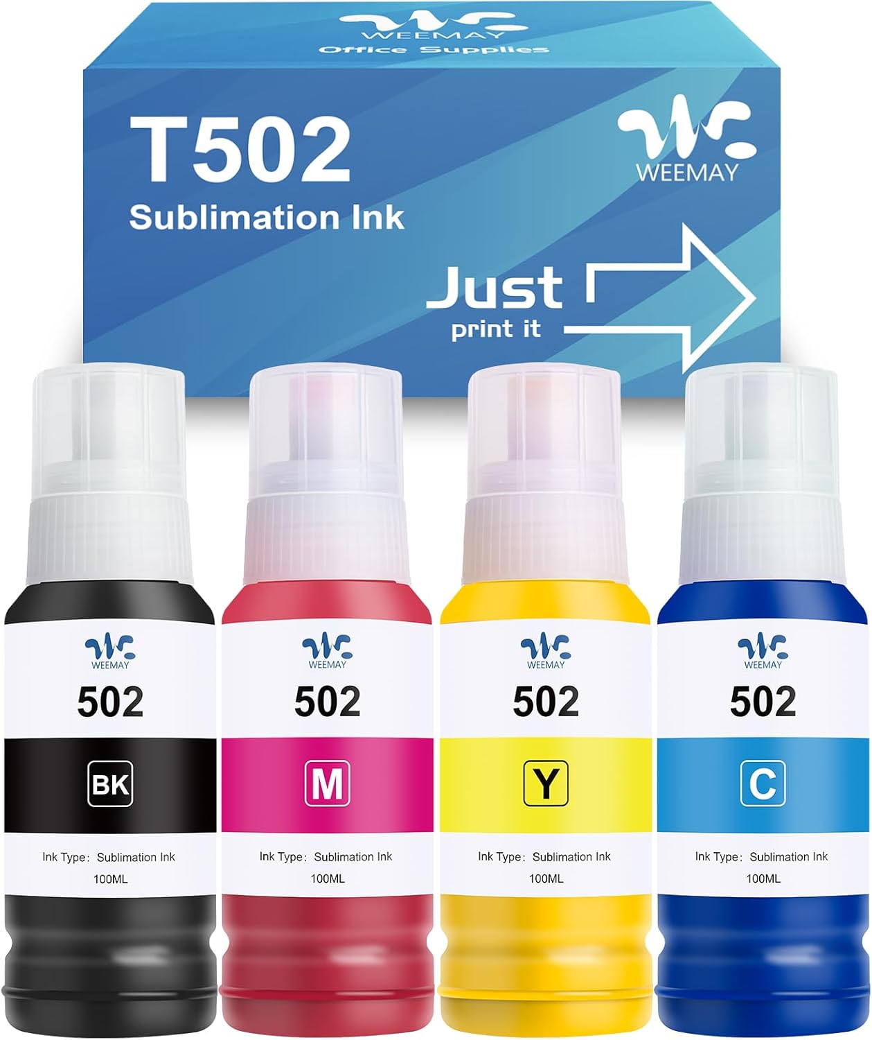 Amazon.com: Weemay Sublimation Ink 502 522 Auto Refilled Ink Bottles ...