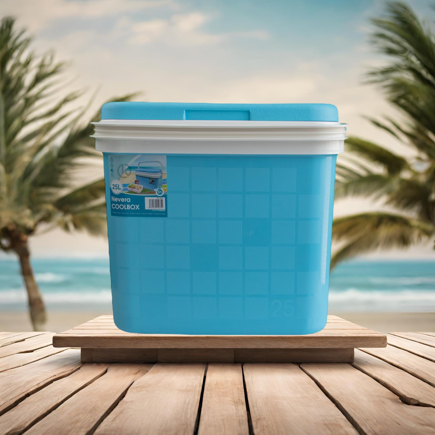 KROWN - Nevera Portátil Térmica, Color Pastel, Polipropileno, Ideal para Actividades al Aire Libre en el Jardín, Camping, Barbacoas, Picnic, Playa, Caja Rígida Térmica