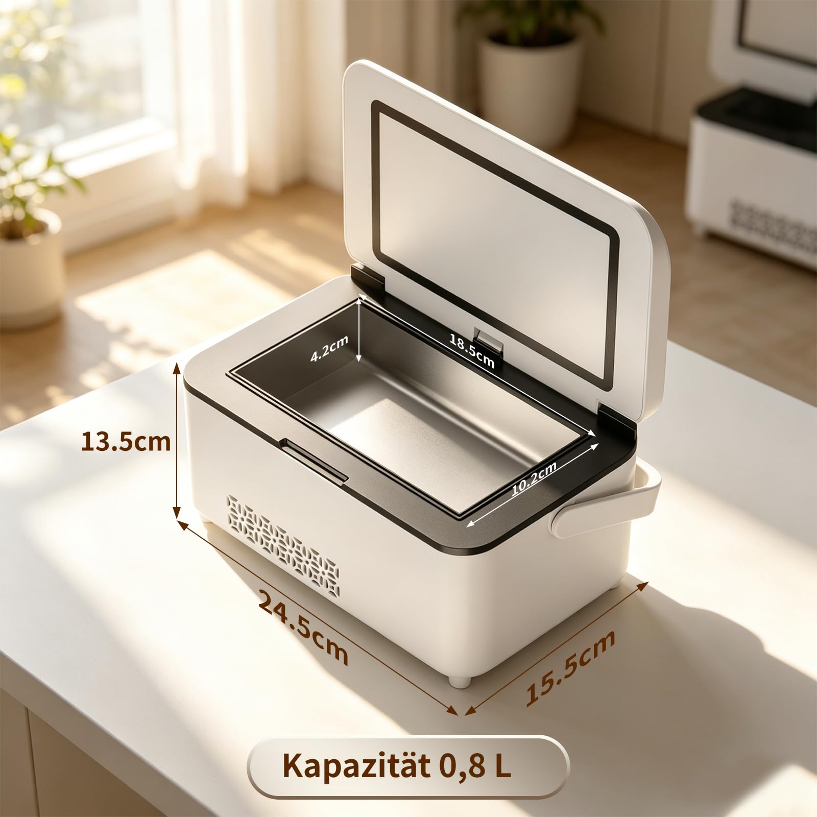 Insulin Kühlbox Elektrisch, Kühlbox 2-8°C Tragbar mit LCD-Temperaturanzeige und 13600mAh Batterie (mit Griff), für Auto, Reisen und Außenbereich (Grau)
