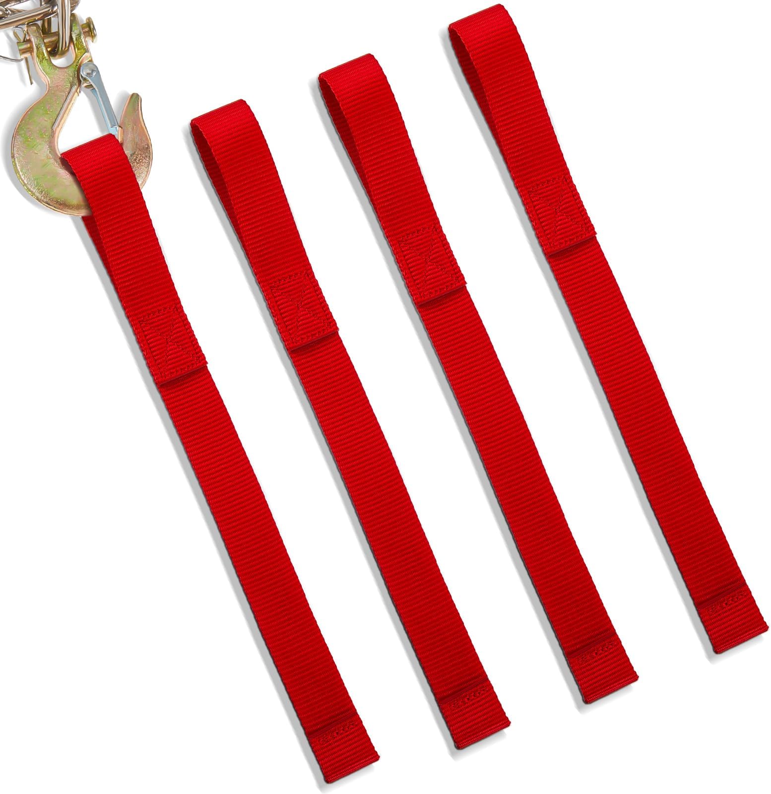 Wowangce 3 Pcs Winch Hook Pull Straps 1 Inch Wide 12 Inches