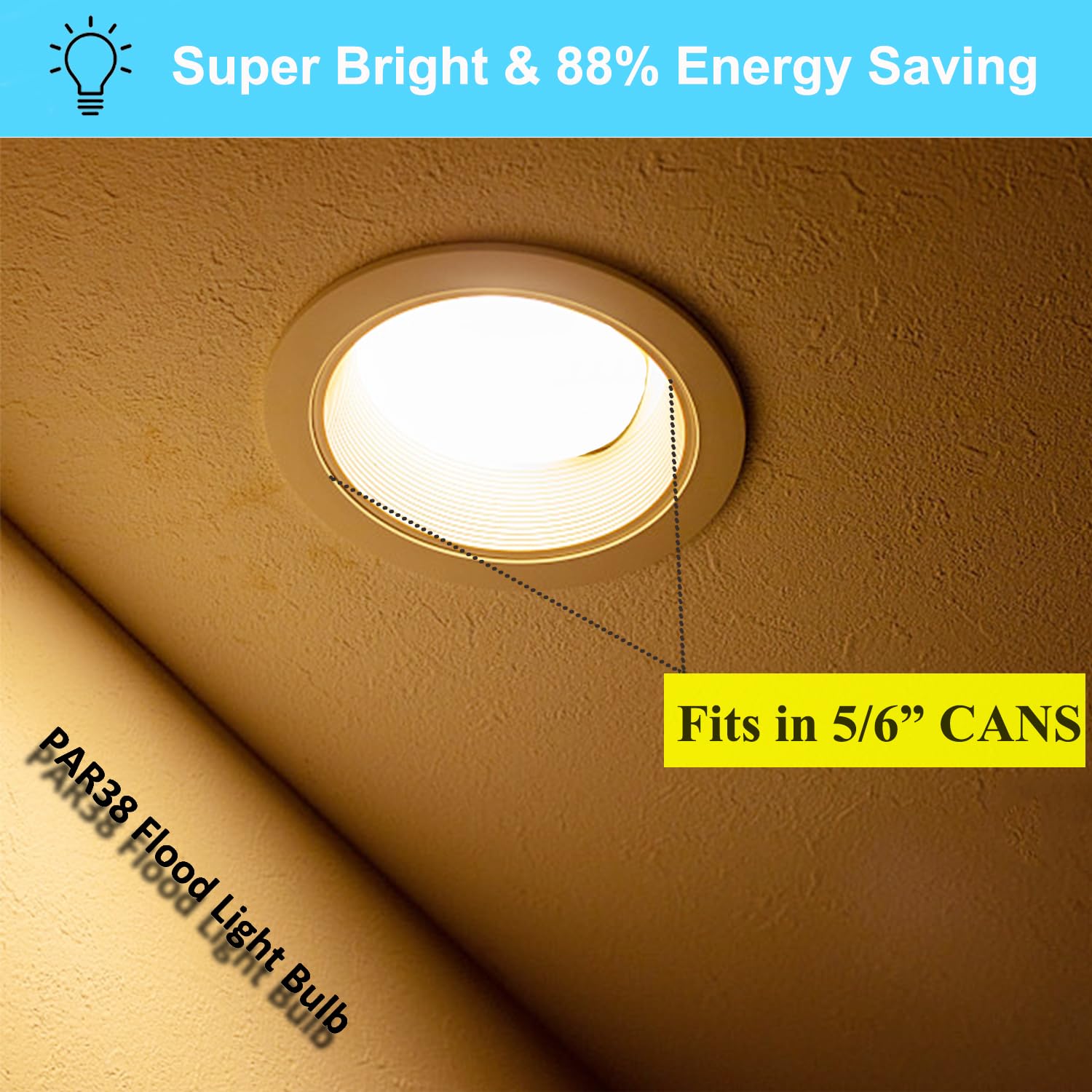 Par 30 Led Flood Light Bulbs Outdoor, 12W Indoor Spot Light Bulb(=75W, 900 Lumen), 2700k Soft White, Waterproof, Dimmable, E26 Base, UL Listed