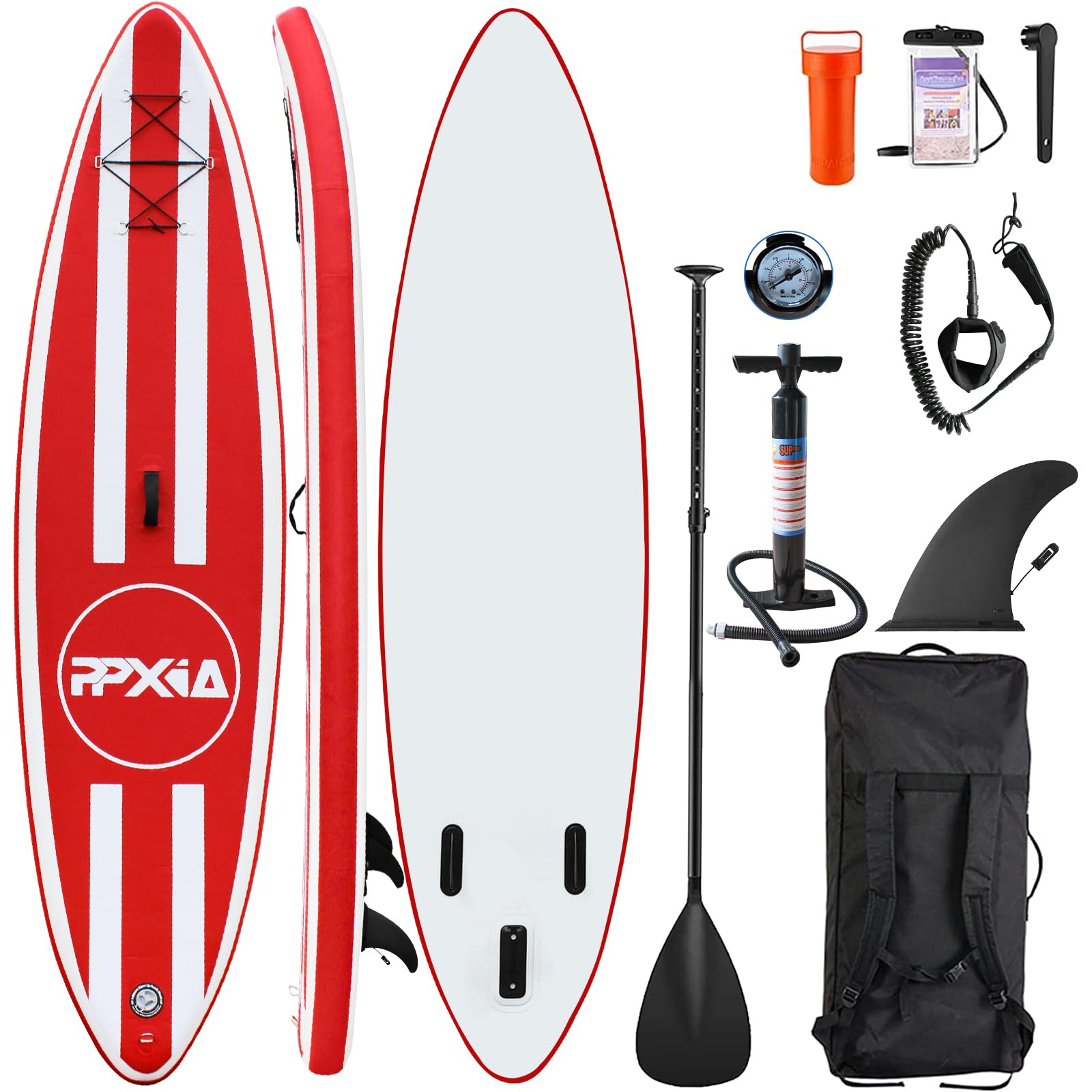 Tabla de Surf de Remo, Hinchable, Juego de 320 cm, soporta hasta 200 kg, Tabla de Surf con Accesorios completos, para Principiantes y Adultos, niños