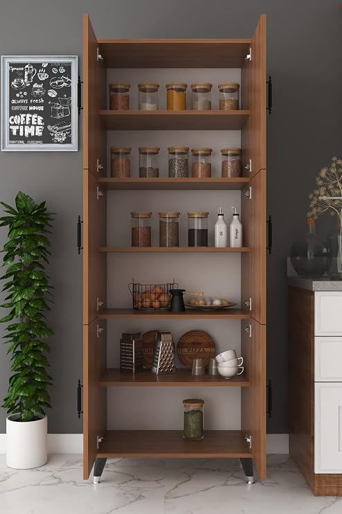 Multi-Purpose Pantry, Bathroom, Shoe Rack, Balcony Cabinet (Walnut)