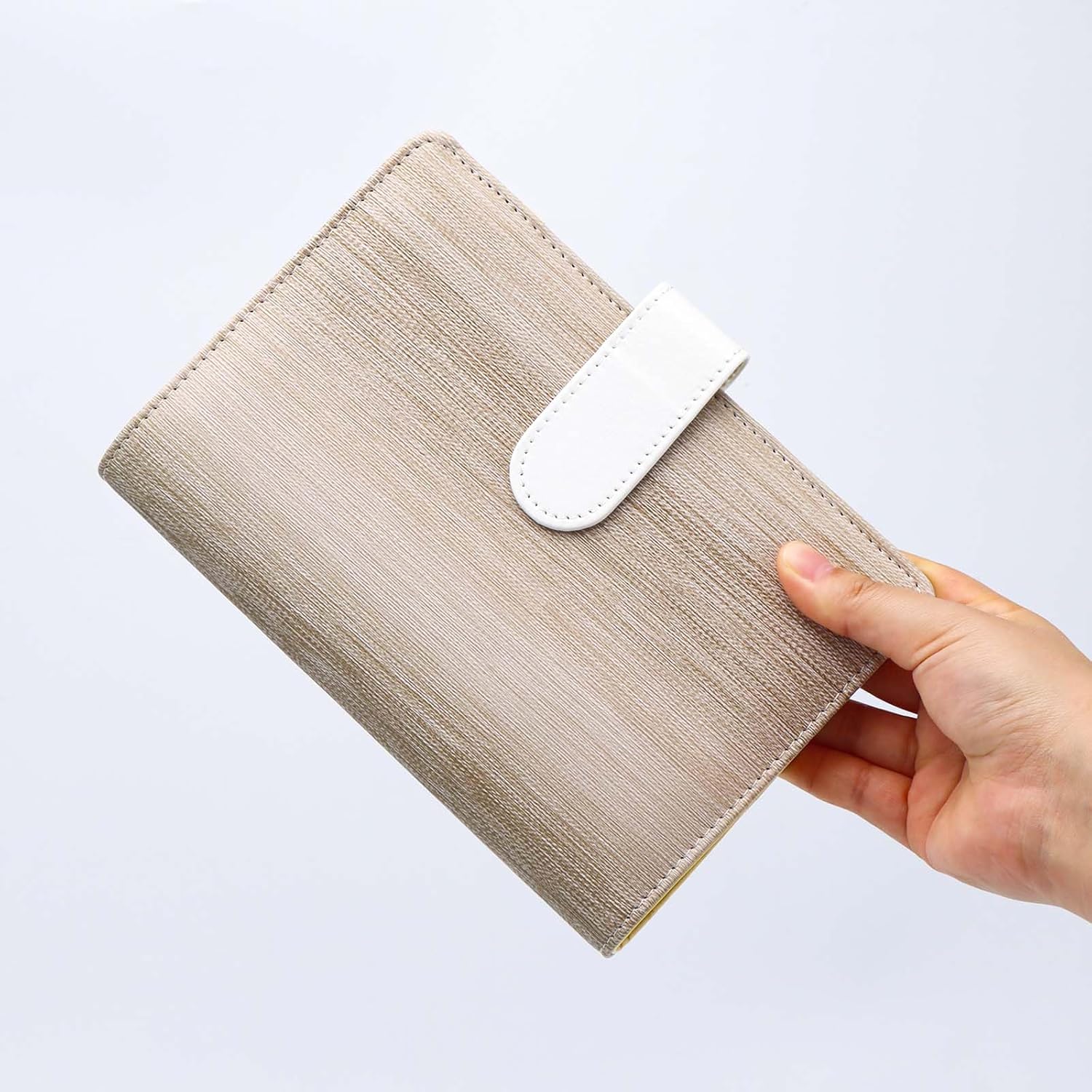 Brown PU Leather A6 Binder Cover with Magnetic Buckle Refillable Notebook 6 Rings Padfolio Budget Binder for Loose Leaf Planner Inserts Pockets Envelopes Sleeves (Brown) - Image 2