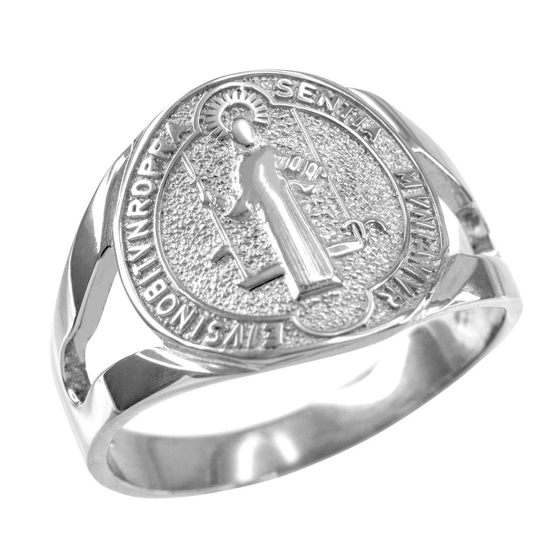 Religious Jewelry by LABLINGZReligious Jewelry by LABLINGZ 925 Sterling Silver Saint Benedict Ladies Medallion Ring