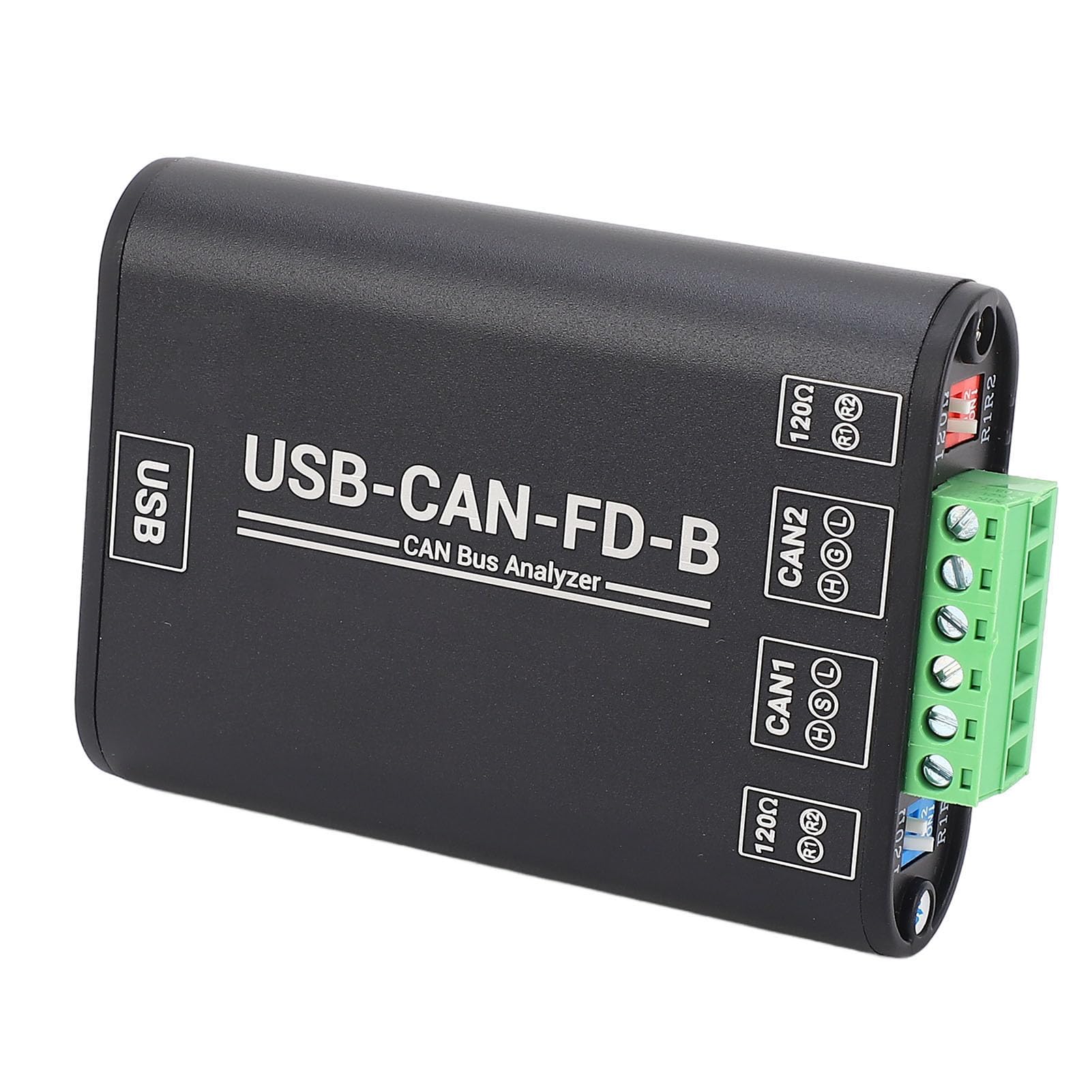 Analizator USB CAN Bus Dwukanałowy Konwerter Interfejsu CAN FD z izolacją elektryczną dla Automatyki Przemysłowej Systemy Zasilania i Sterowania Obsługa Systemu Operacyjnego