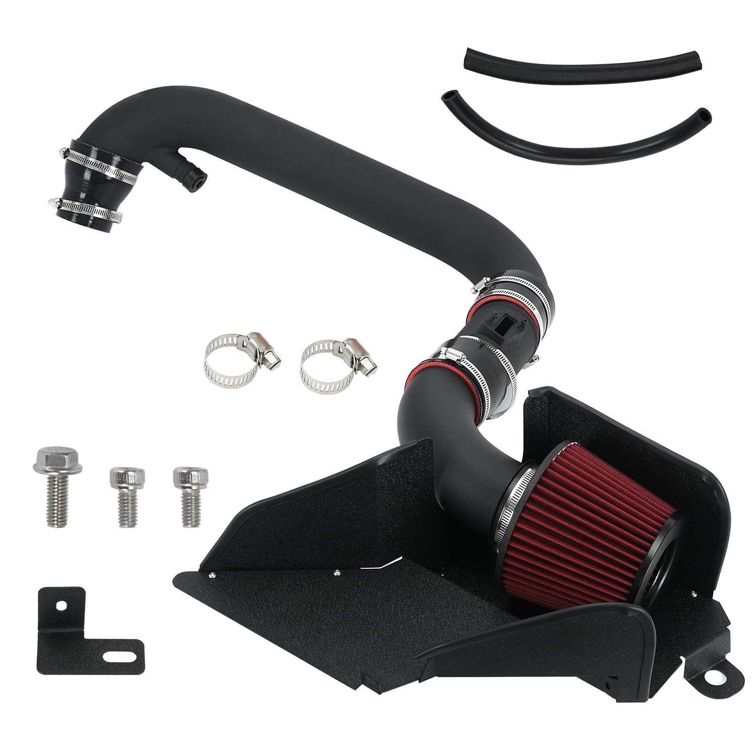 PTNHZ 3.0" Intake Pipe Cold Air Intake System Kit W/Heat Shield Compatible With 2007-2013 Audi A3 S3 2009-2013 VW Jetta MK6 Passat Tiguan