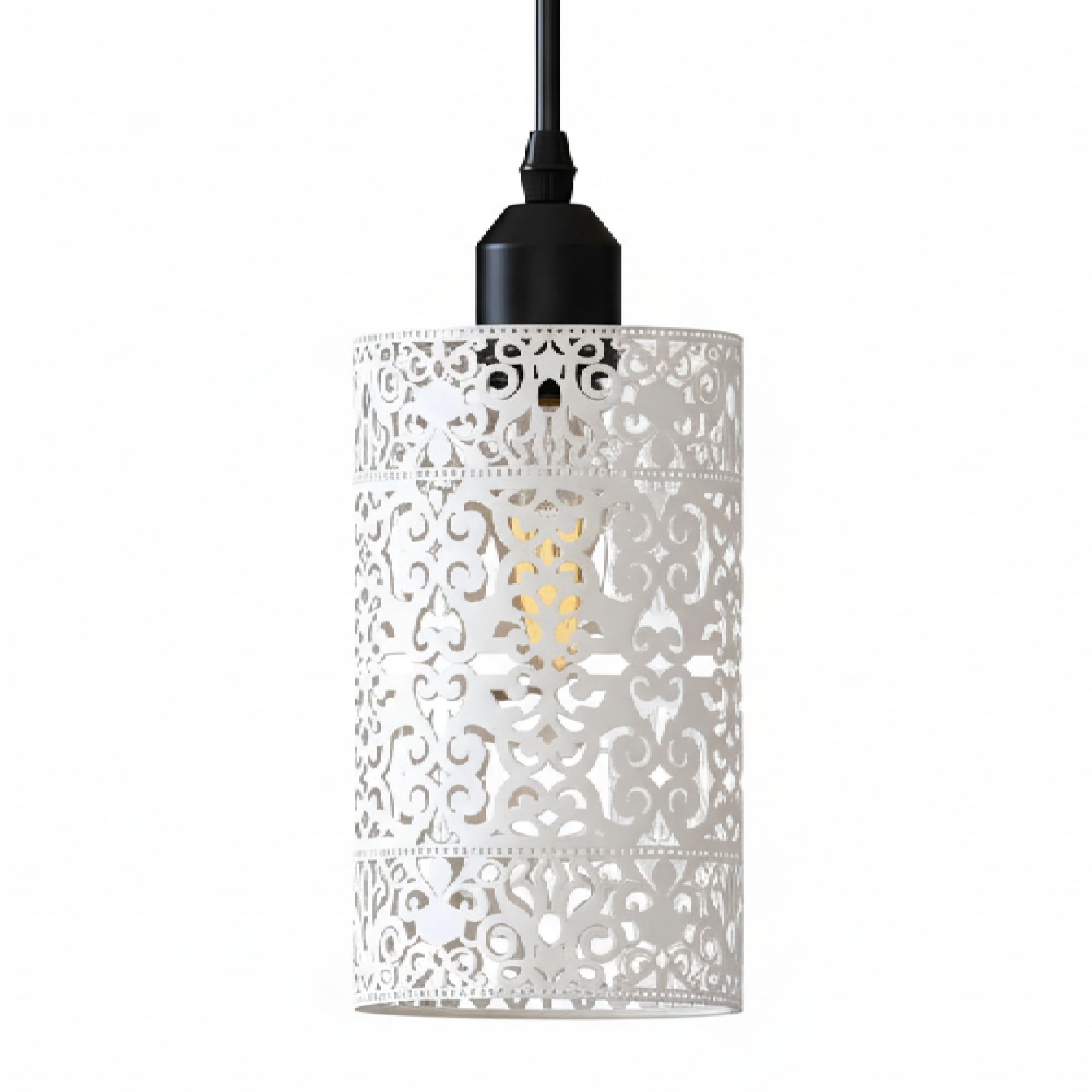 Ledsone Pattern 6 - Cage White Ceiling Light Fixture, Industrial Chandeliers Ceiling Lights Metal Cage Lampshade, With E27 Base For Bedroom, Living Room, Dining Room, Kitchen, Hallway (Pattern 6 - Cage)