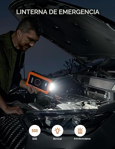 Miniatura 8 de AstroAI - Arrancador portátil S8 con compresor de aire, pico de 1500 A (gasolina hasta 6.0 L y diésel 3.0 L), inflador de 150 PSI con apagado