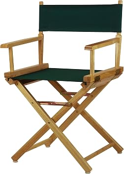 Casual Home 18" Directors Chair Natural Frame with Hunter Green Canvas