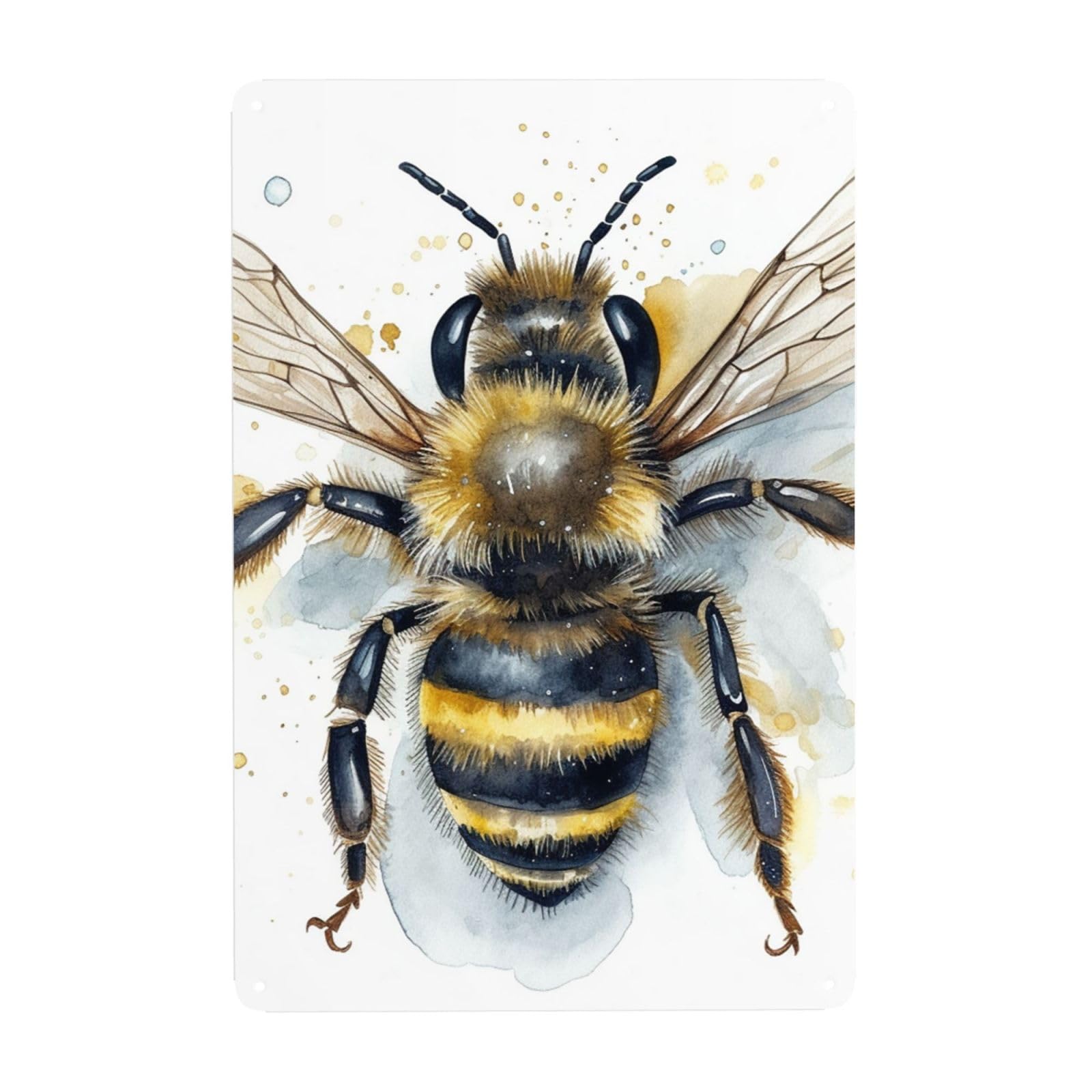 Vintage Metal Tin Signs Retro Garage Signs Stylish Wall Art Plaques for Home Decor Unique Poster 8x12 Inch Watercolor Bee Metal Sign Outdoor Wall Decorations Gifts