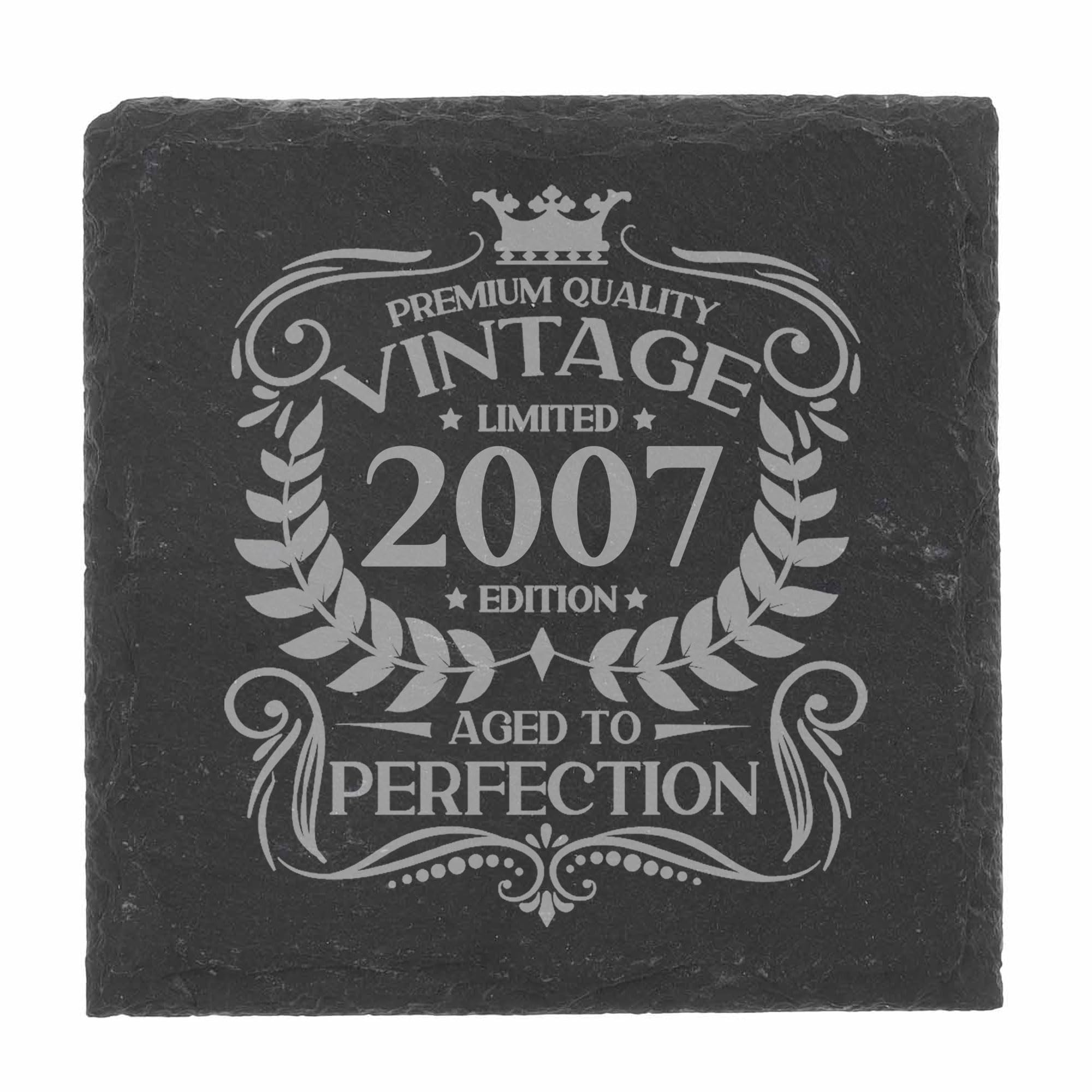80th Birthday Gift for Men Vintage 1946 Aged to Perfection Engraved Slate Coaster Present for 80 Year Old Etched Natural Slate Placemat (Round Slate) — view 102