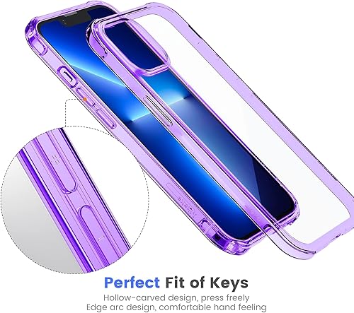 Miniatura 3 de Mkeke Funda transparente para iPhone 13 Pro, antiamarilla, a prueba de golpes, 13 Pro transparente con parachoques, ajuste delgado para iPhone 13