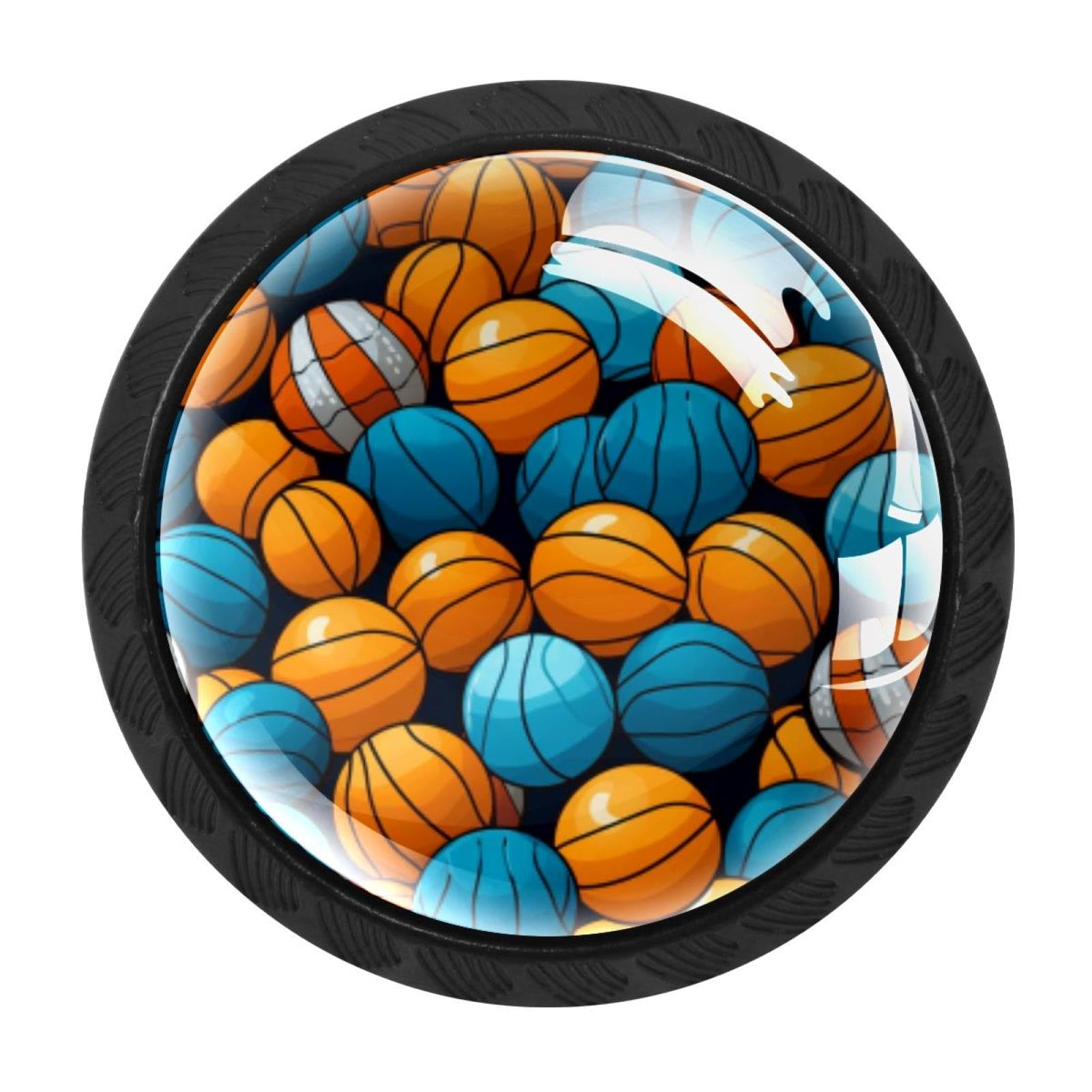 Chenzzzz Multicolored 07 4 Pcs Basketball Crystal Glass Cabinet Knob Drawer Pull Handle For Kitchen Cupboard Dresser Wardrobe Etc