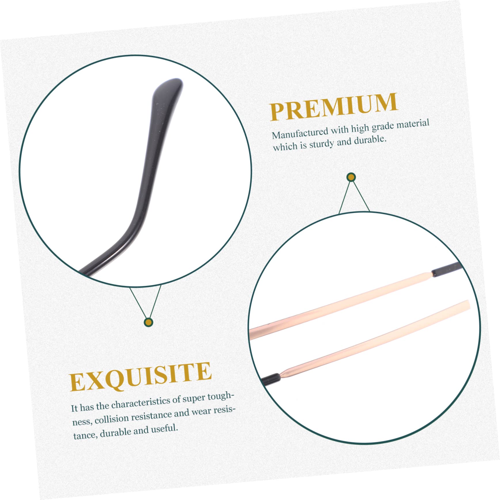 NULYLU 1 Pair Spectacle Legs Eyeglasses Replacement Arm Eyeglass Temple Replacement Eyeglass Replacement Temples Eyeglasses Arm Glasses Ear Cushion Eyeglasses Retainer Rose Gold Plastic