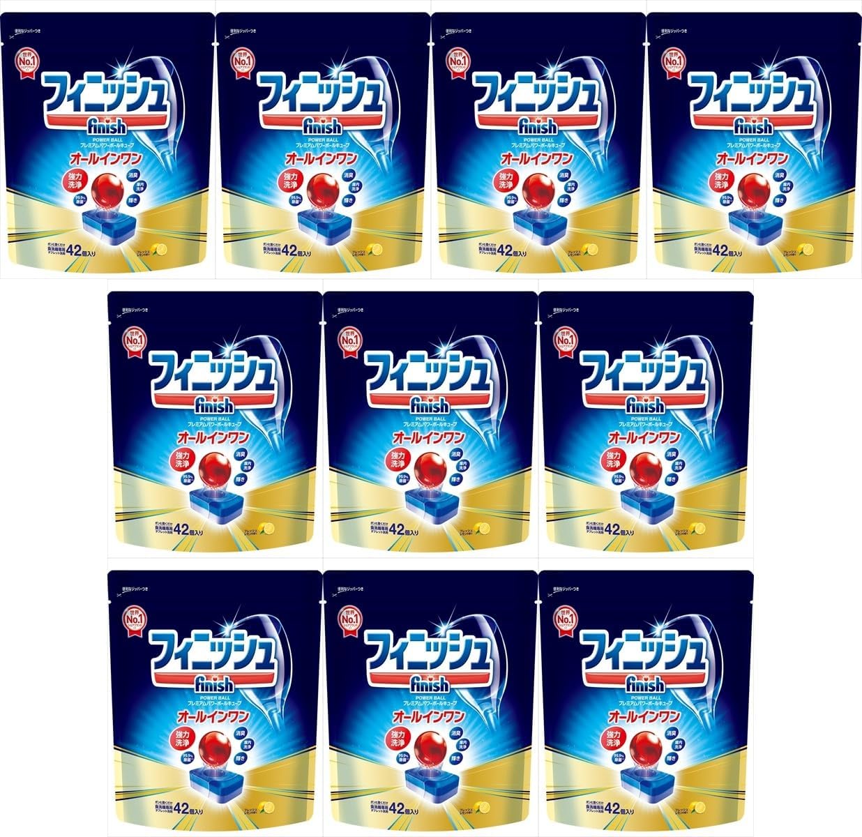 フィニッシュ オールインワンプレミアム パワーボールキューブM 食器用洗剤 食洗機用洗剤 タブレット 強力洗浄 油汚れ分解 消臭 水