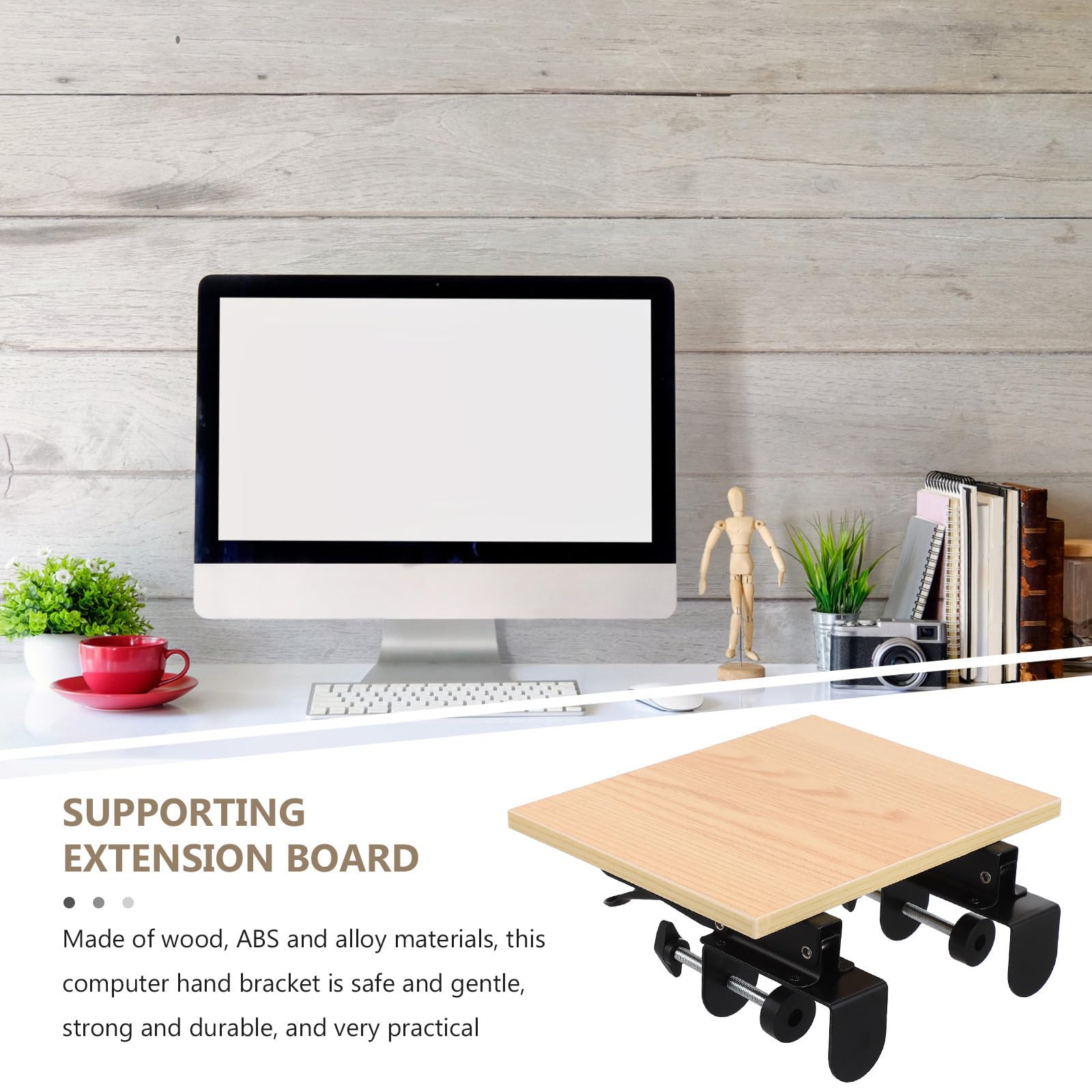 Supporto Braccio per Mouse Pieghevole da Scrivania in Legno ABS