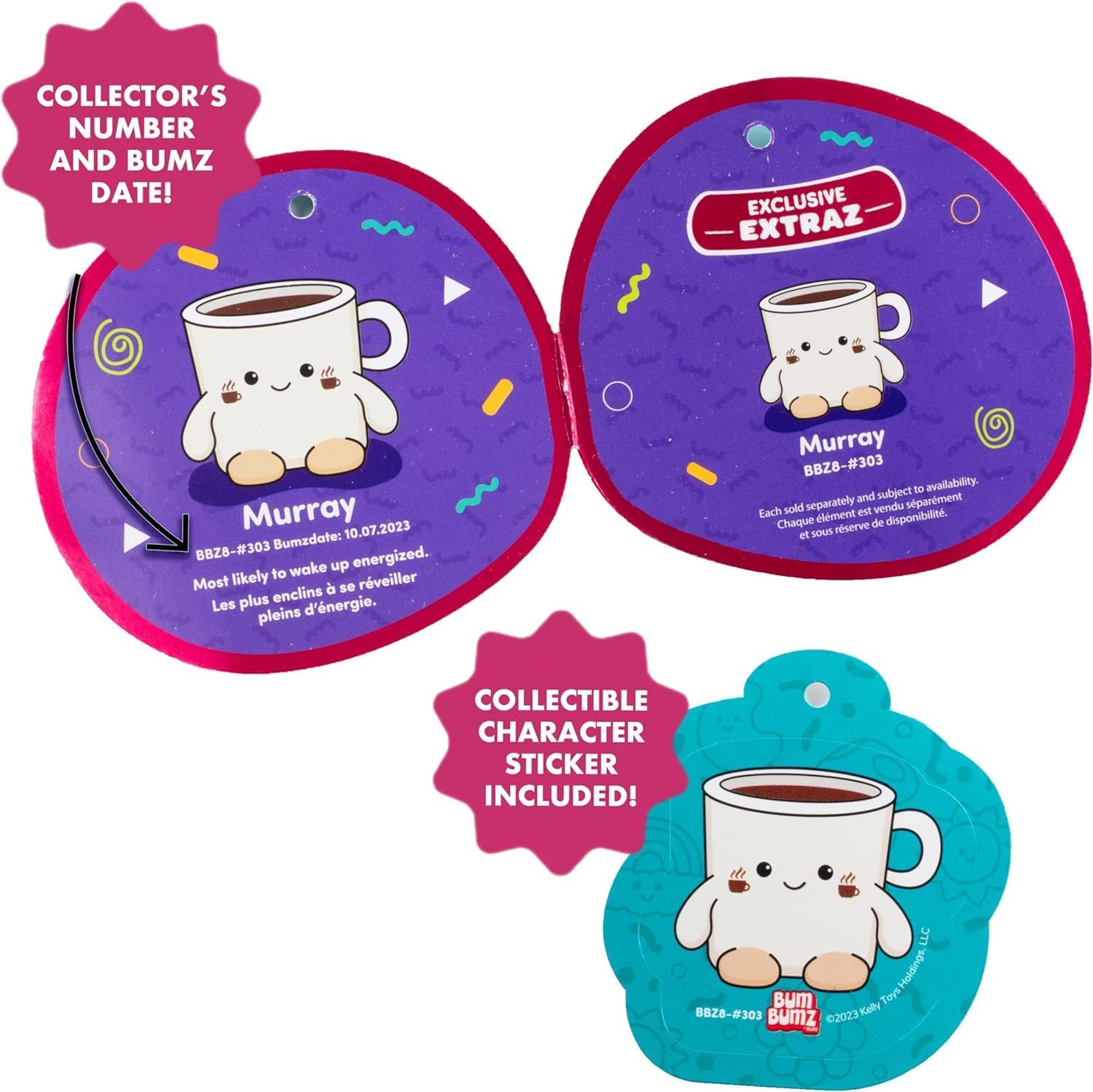 BumBumz Officially Licensed Large 7.5" Coffee Mug & Coffee Pot Weighted Sensory Plush 2-Pack | Soft, Fuzzy Stuffed Animal Toys | Sensory Support Gift for Kids, Boys & Girls